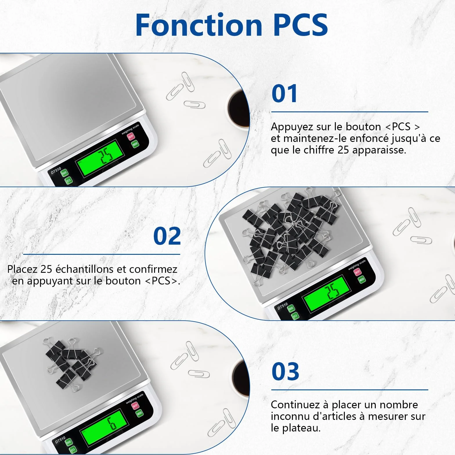 Bilancia da Cucina Professionale 40kg bilancia cucina ad Alta Precisione 1g Bilancia per Alimenti con Display LCD Bilancia Elettronica Funzione Tara Conteggio PCS e 6 Unità