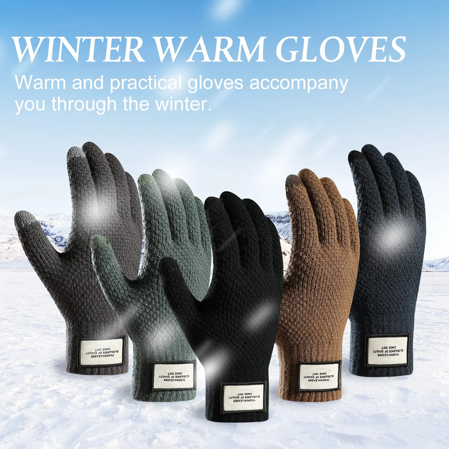 Moyad Inverno Guanti Touch Screen con Fodera In Pile per Ciclismo Sci Snowboard Corsa