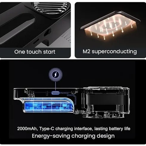 Vassoio per scongelamento rapido per carne congelata, tappetino per scongelamento intelligente con tecnologia di flusso d'aria, include coperchio e timer, ricaricabile, ideale per bistecca, pollo