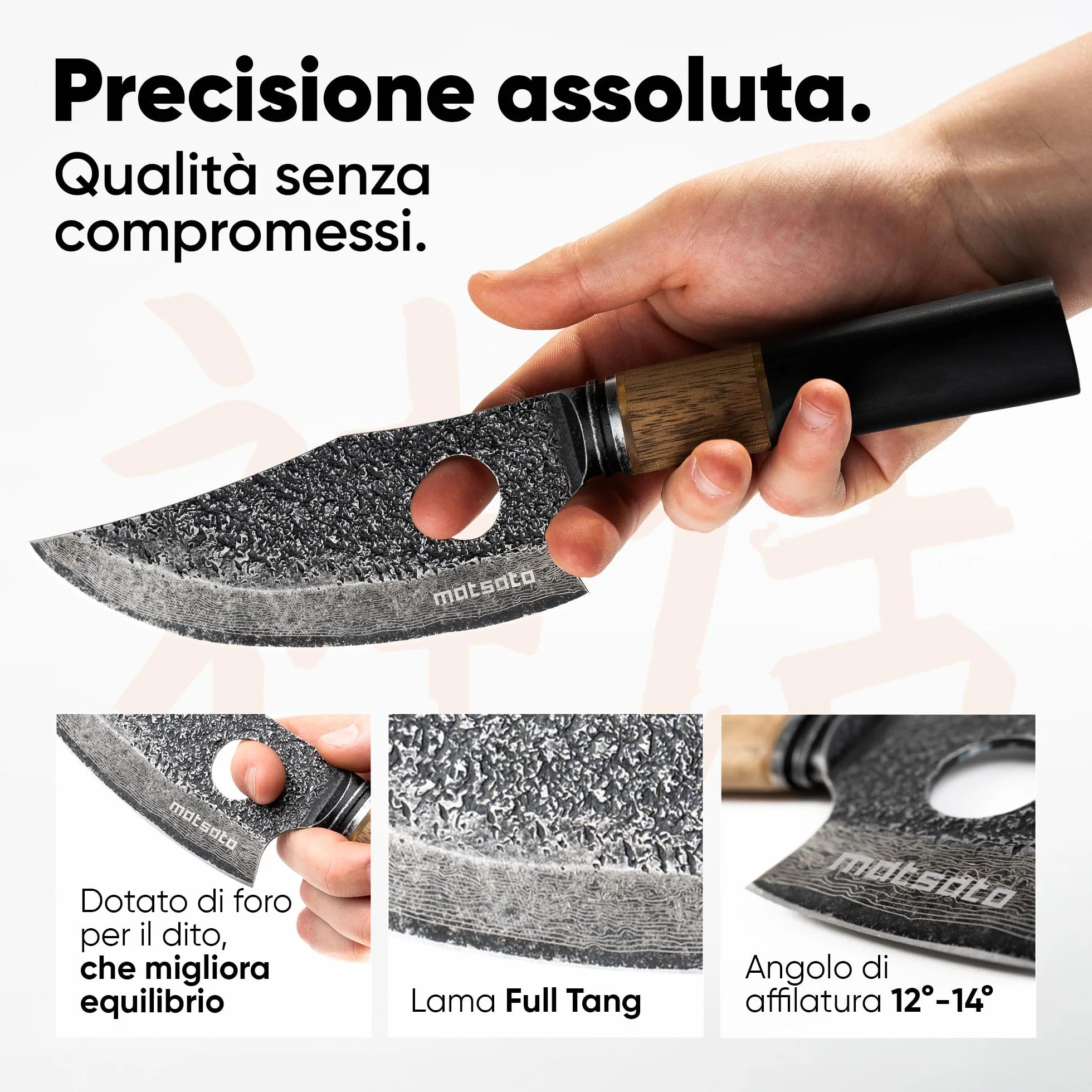 Matsato Osuren Coltello da Cucina Lama Acciaio Giapponese 16cm Damascato Manico Legno