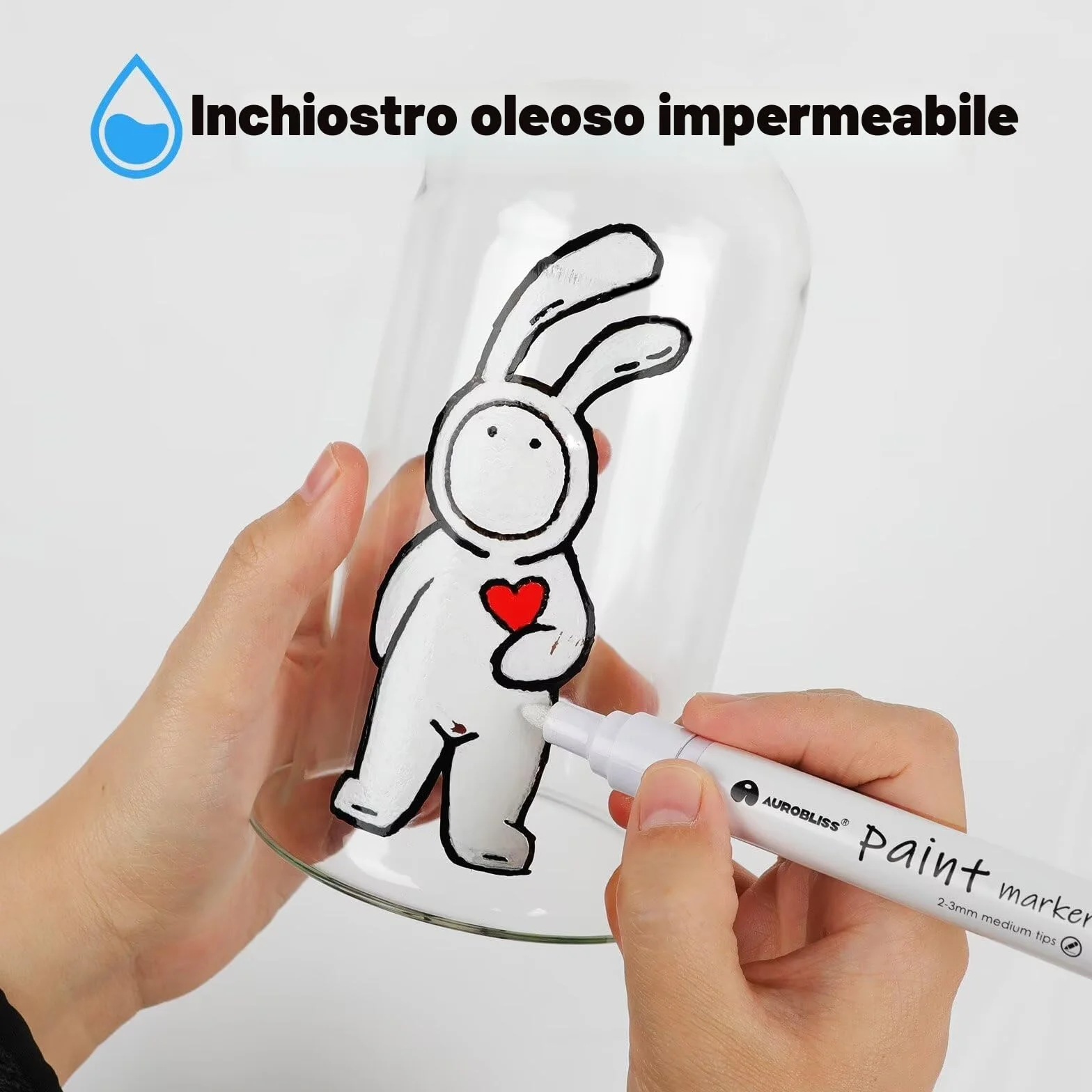 Pennarelli indelebili a base di olio impermeabili punta proiettile 2-3 mm per metallo plastica vetro legno 5 pezzi