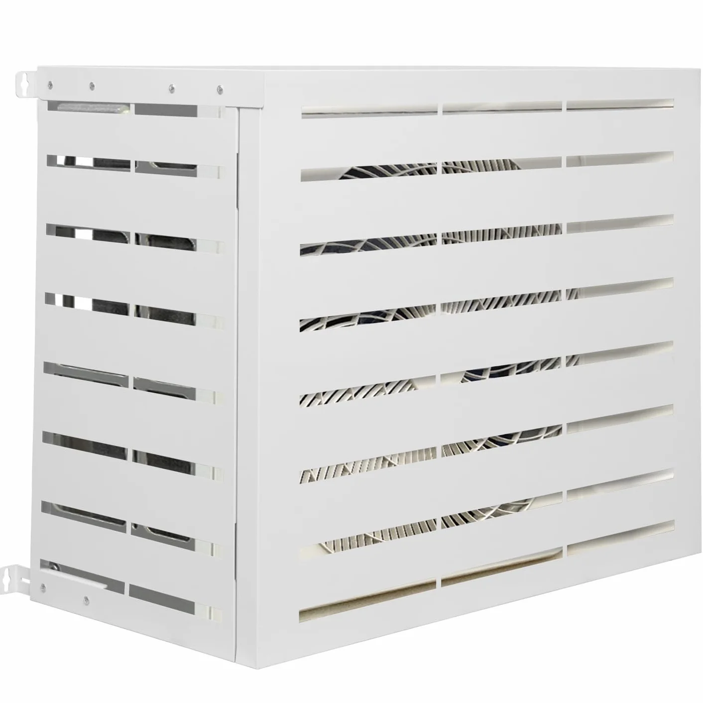 IDMarket - Copertura metallica bianca per condizionatore d'aria per unità esterna 95 x 48 x 80 cm
