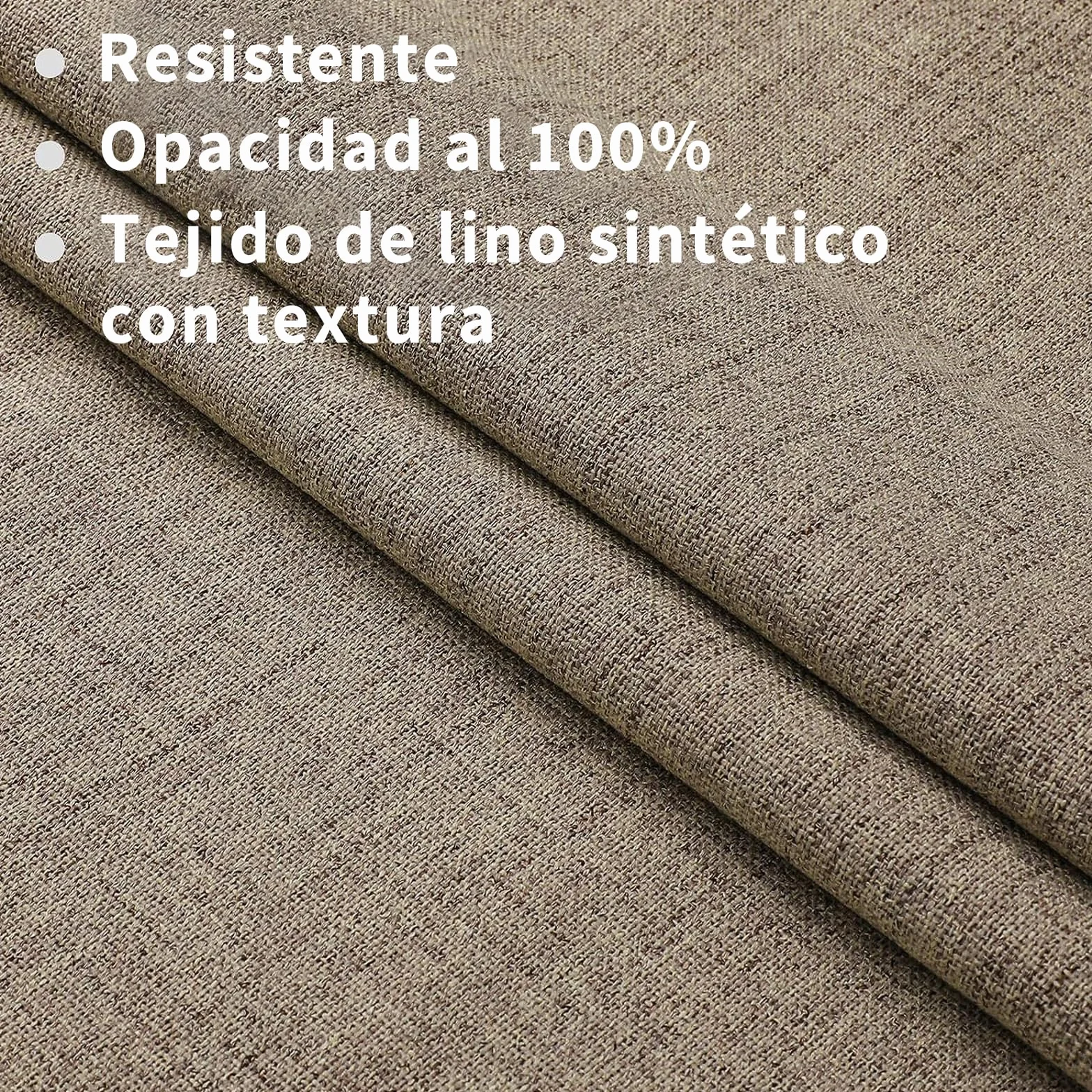 Joydeco 100% Tende Oscuranti per Interni 2 Pezzi L 140 x A 260 CM, Lino Tende Termiche con Passanti Nascosti per Soggiorno Moderne Cameretta Bambini Camera da Letto Blackout Curtains, Lino