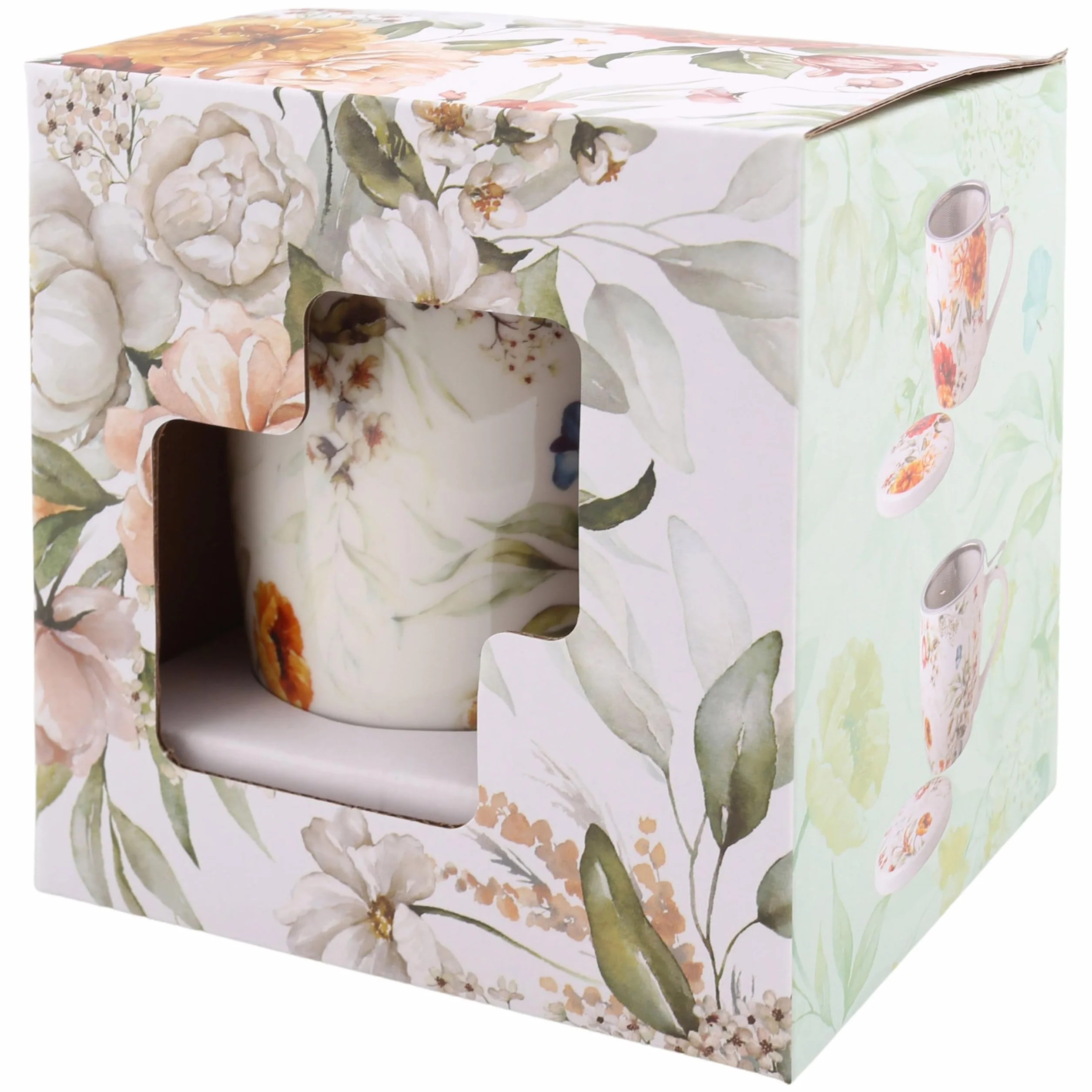 Set da tè in porcellana con infusore e coperchio 340 ml