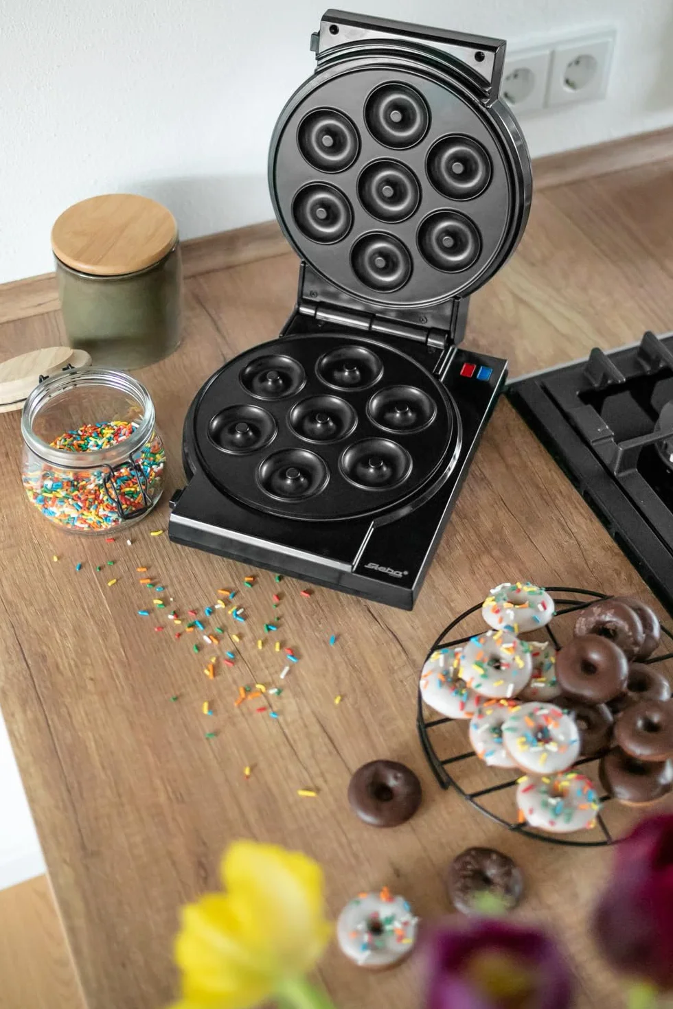 Steba Elettrodomestici Cake Maker 3 in 1, piastre antiaderenti per cake pop muffin ciambelle