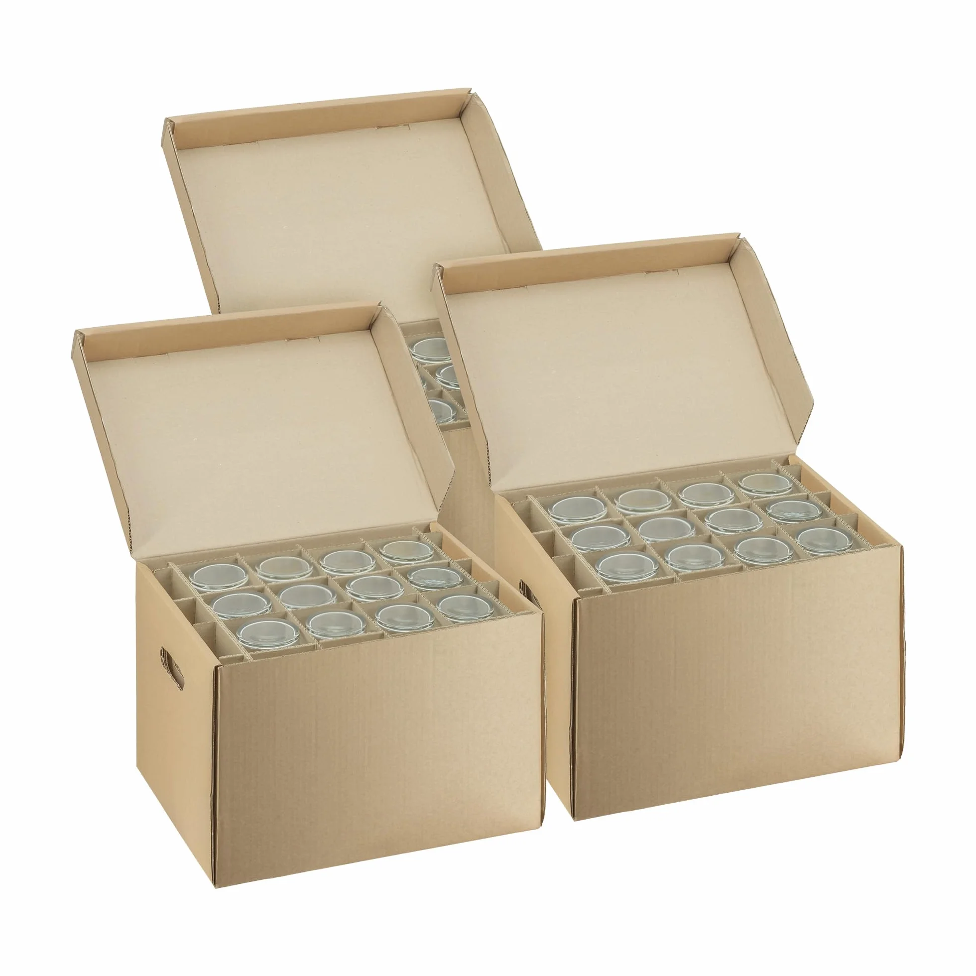 Scatole Trasloco 40x30x30 Cartone con Coperchio Divisori 24 Porta Bicchieri 12 Calici 5kg Doppio Strato Rinforzato Eco