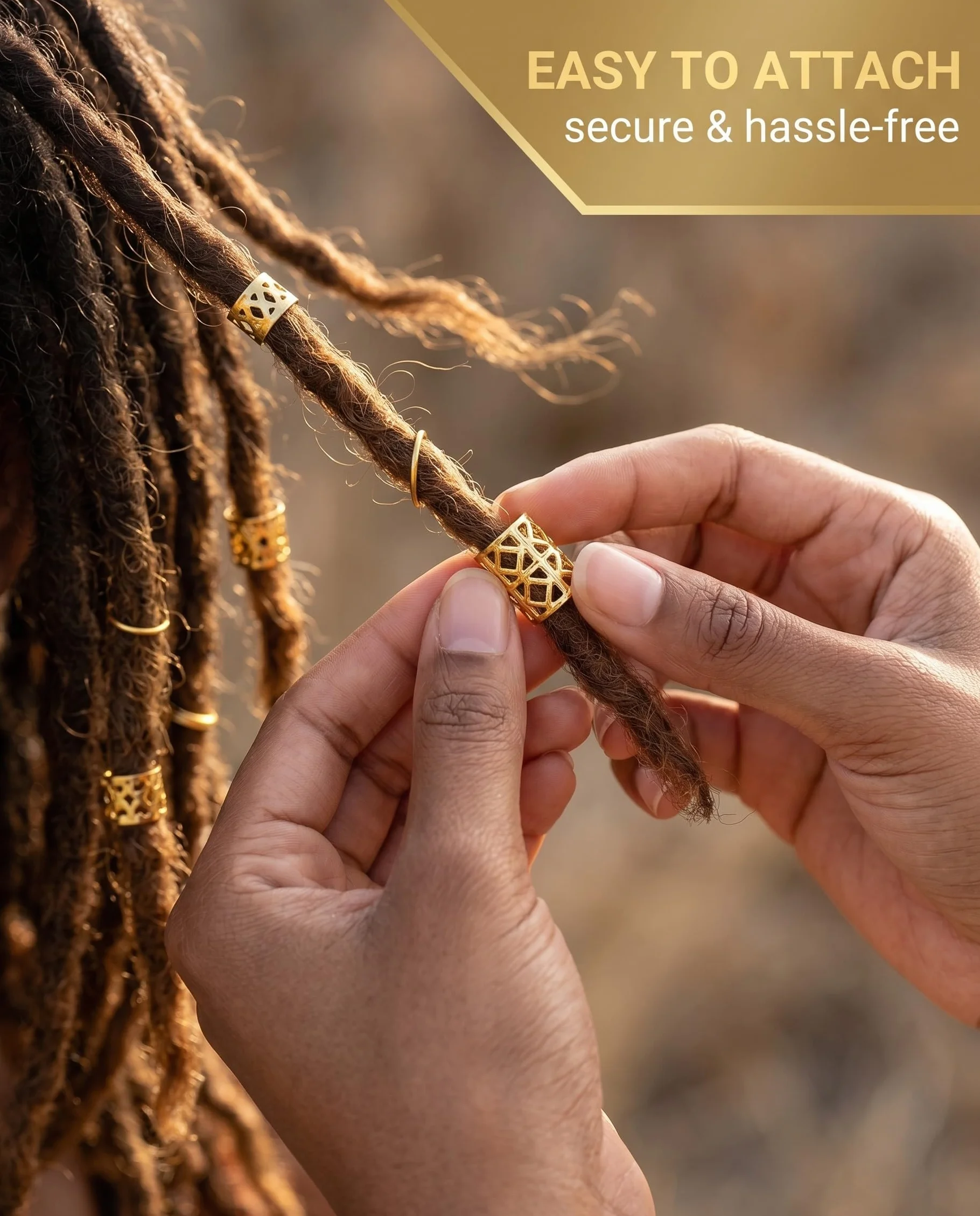 Accessori per capelli per trecce Gioielli per dreadlocks Clip a spirale Clip a polsino Anelli per capelli Oro