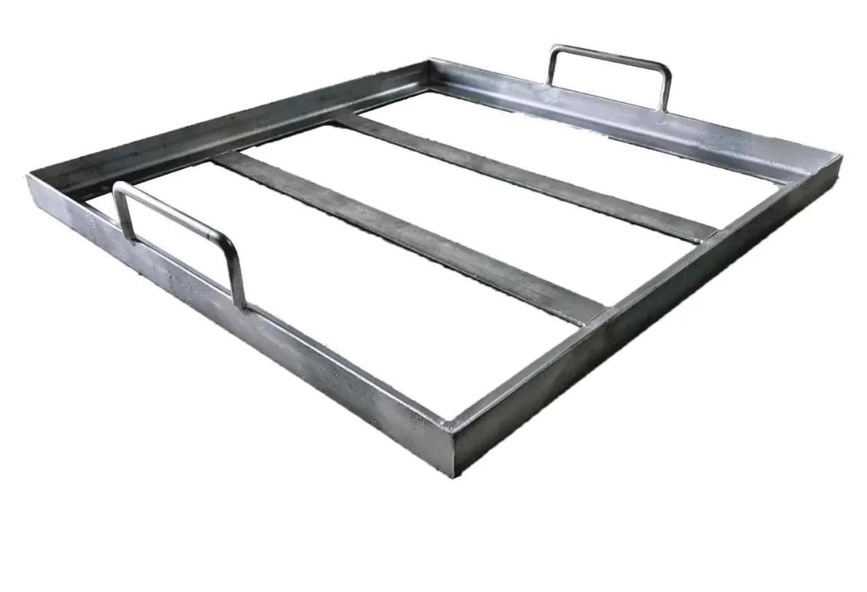 Telaio in Acciaio Zincato per Pietra Lavica, Supporto con Manici, 3 cm di Spessore (65x65)
