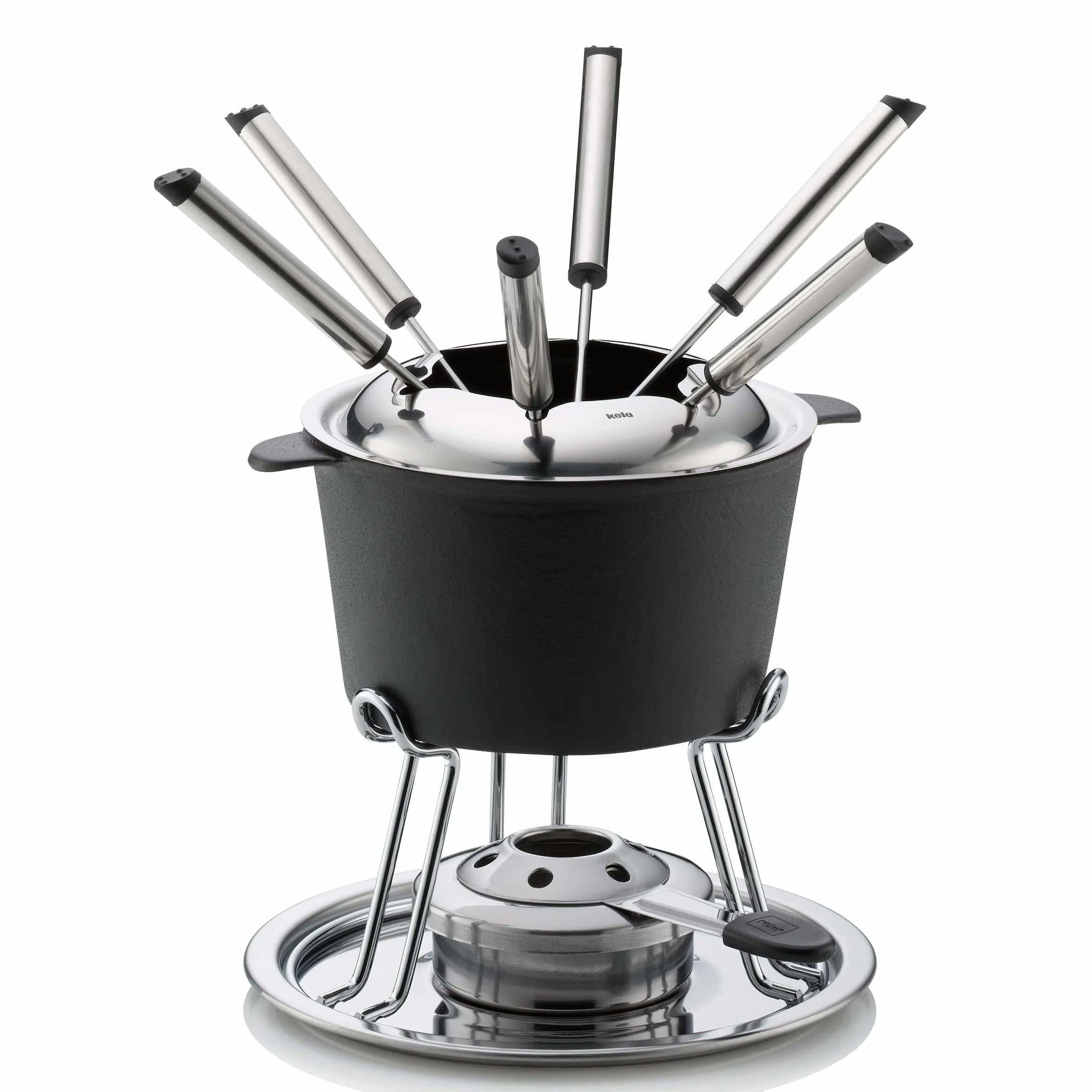 COMORE kela Set per fonduta di carne 11 pezzi, ghisa per 6 persone