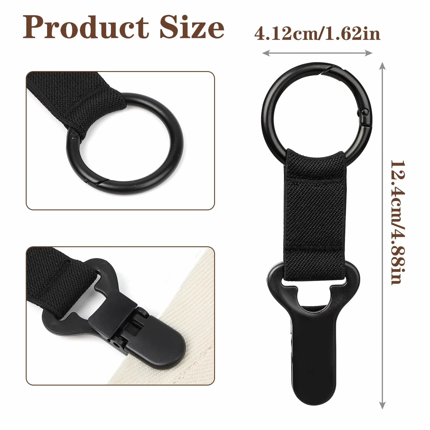 Clip Cappello, 2 Pezzi Clip Porta Cappello, Clips per Cappellini da Viaggio, Multifunzionale Cappellini Clips, per Borsa da Viaggio, Valigia, Accessori per Borse (A)