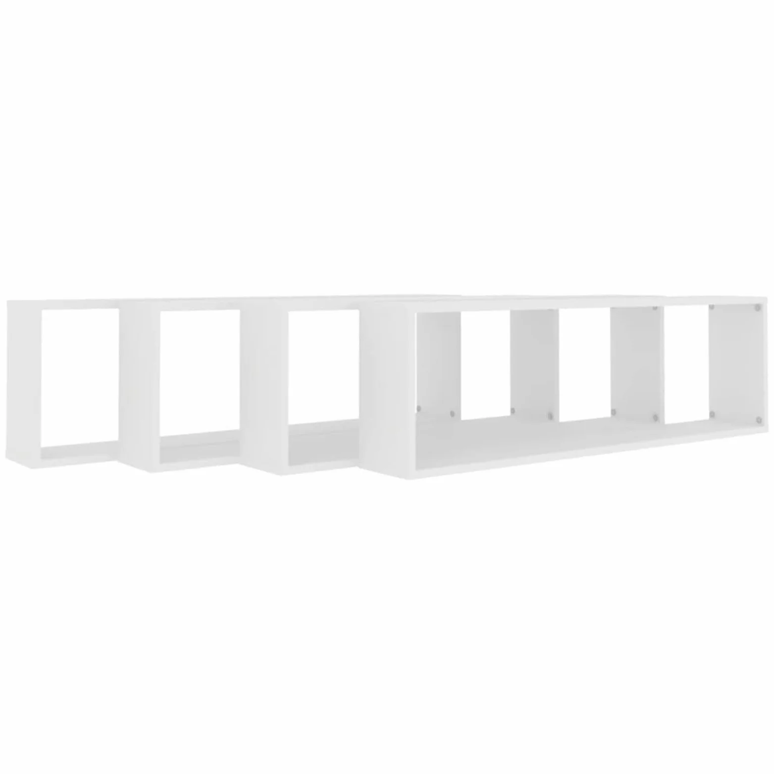 Rantry Mobili Mensole Parete a Cubo 4 pz Bianco 100x15x30 cm in Multistrato, Mobile a Parete Appendere Ripiano, per Ingresso Ripiano in Stile Moderno Mobili da Corridoio