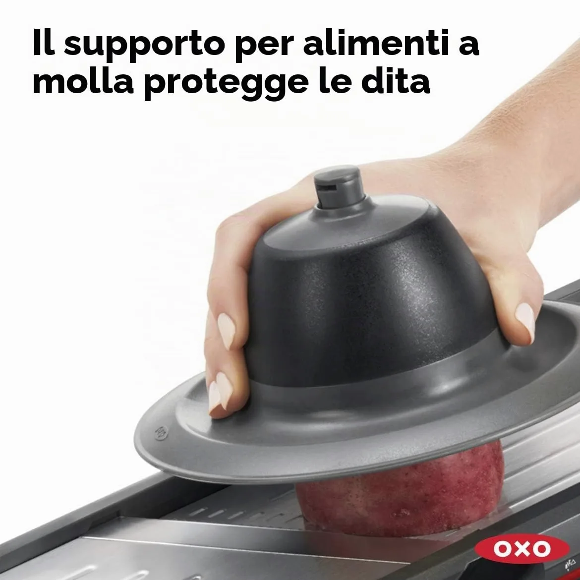 OXO Good Grips - Affettatrice professionale per frutta e verdura 2.0 con lame giapponesi in acciaio inox, colore: grigio