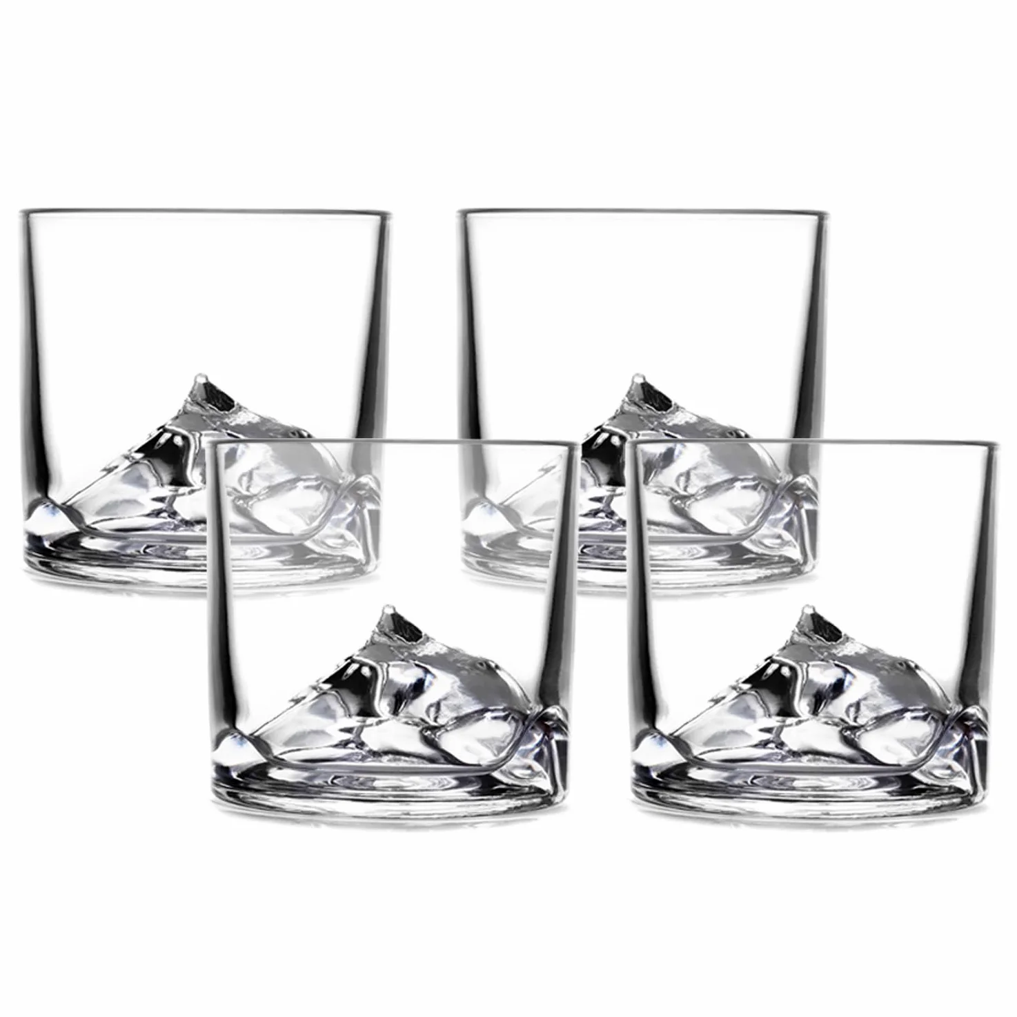 LIITON Everest - Set di 5 bicchieri da whisky in cristallo con caraffa da whisky, regalo per uomo, per cocktail, gin, bourbon, rum