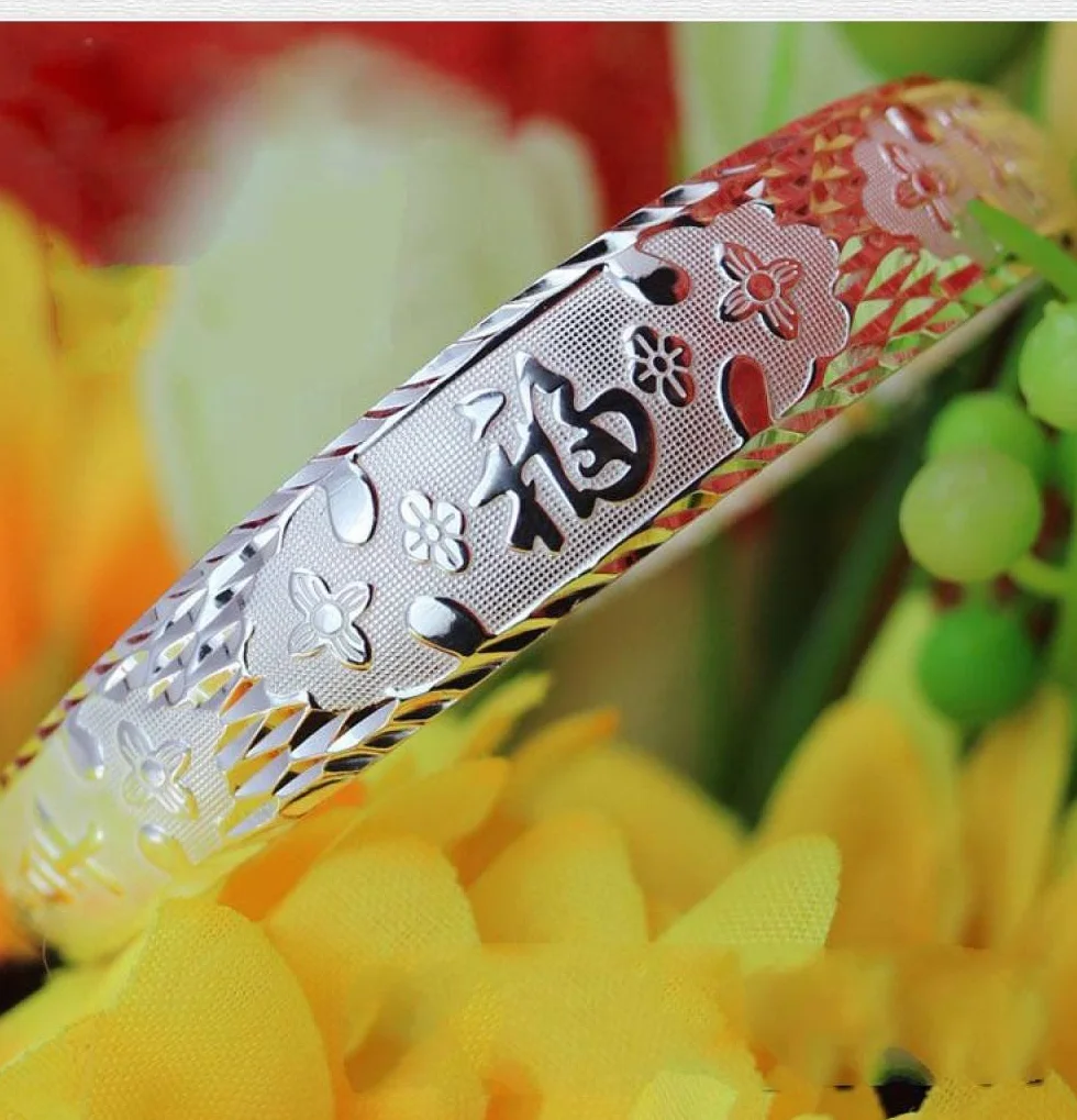 Bracciale Argento Donna,Bracciale Da Donna In Argento 925 Vintage Regolabile Cinese Bracciale Fortunato Bracciale Rigido Gioielli In Argento Sterling Regali Di Compleanno Per Sorelle Amiche Coppie M