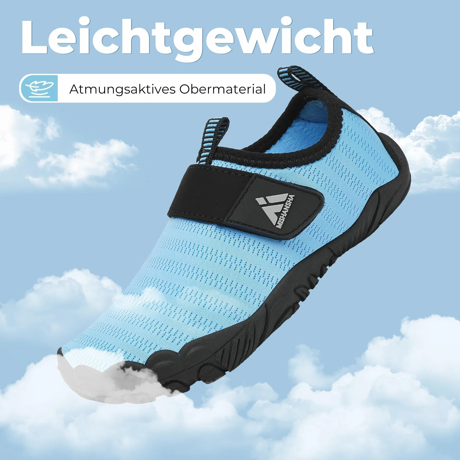 Mishansha Bambino Scarpe da Acqua Asciugatura Rapida Antiscivolo Scarpette Scoglio Immersione Spiaggia Surf Taglia 24-35 EU