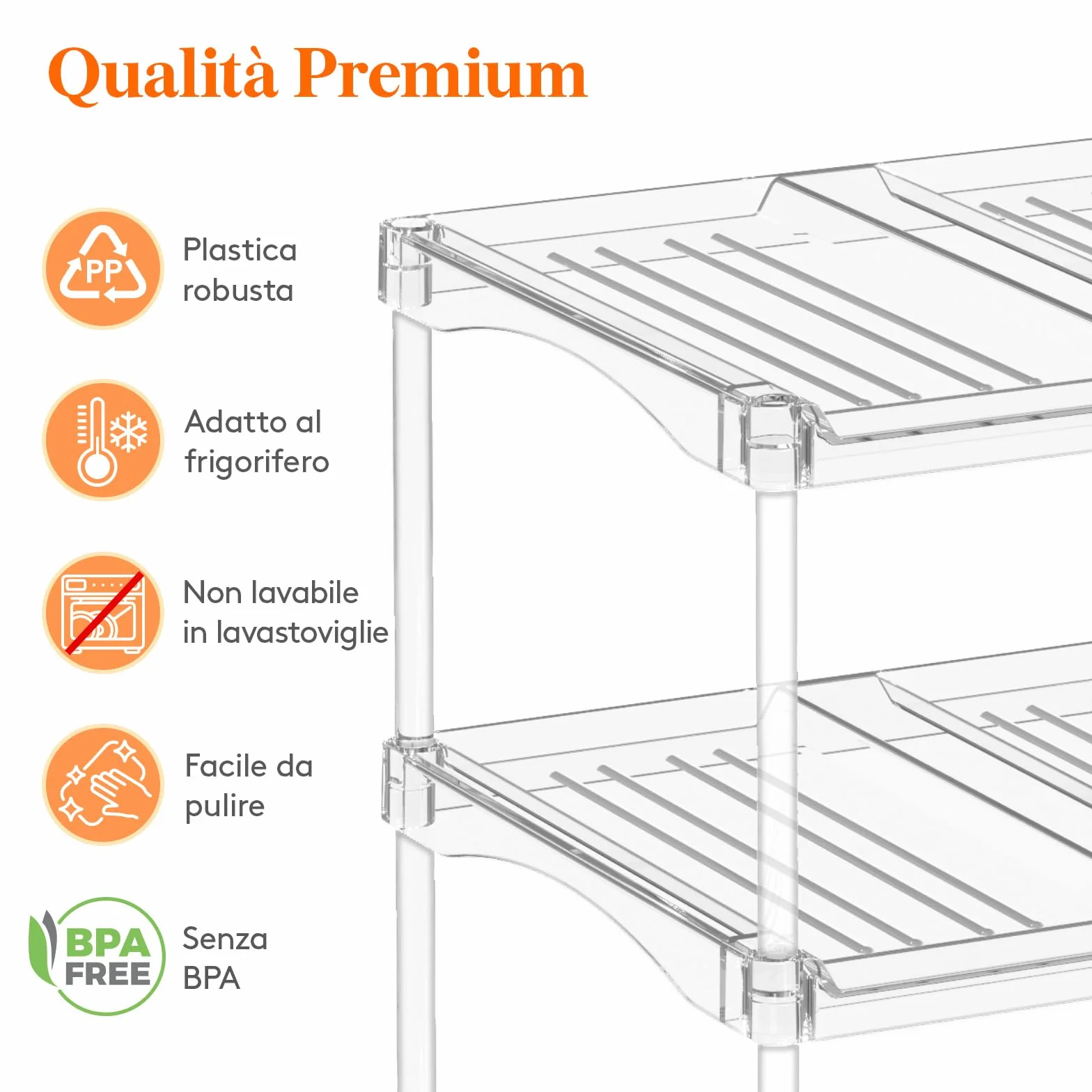 Lifewit Organizer Impilabile per Bottiglie 3 Ripiani 9 Bottiglie Plastica Cucina