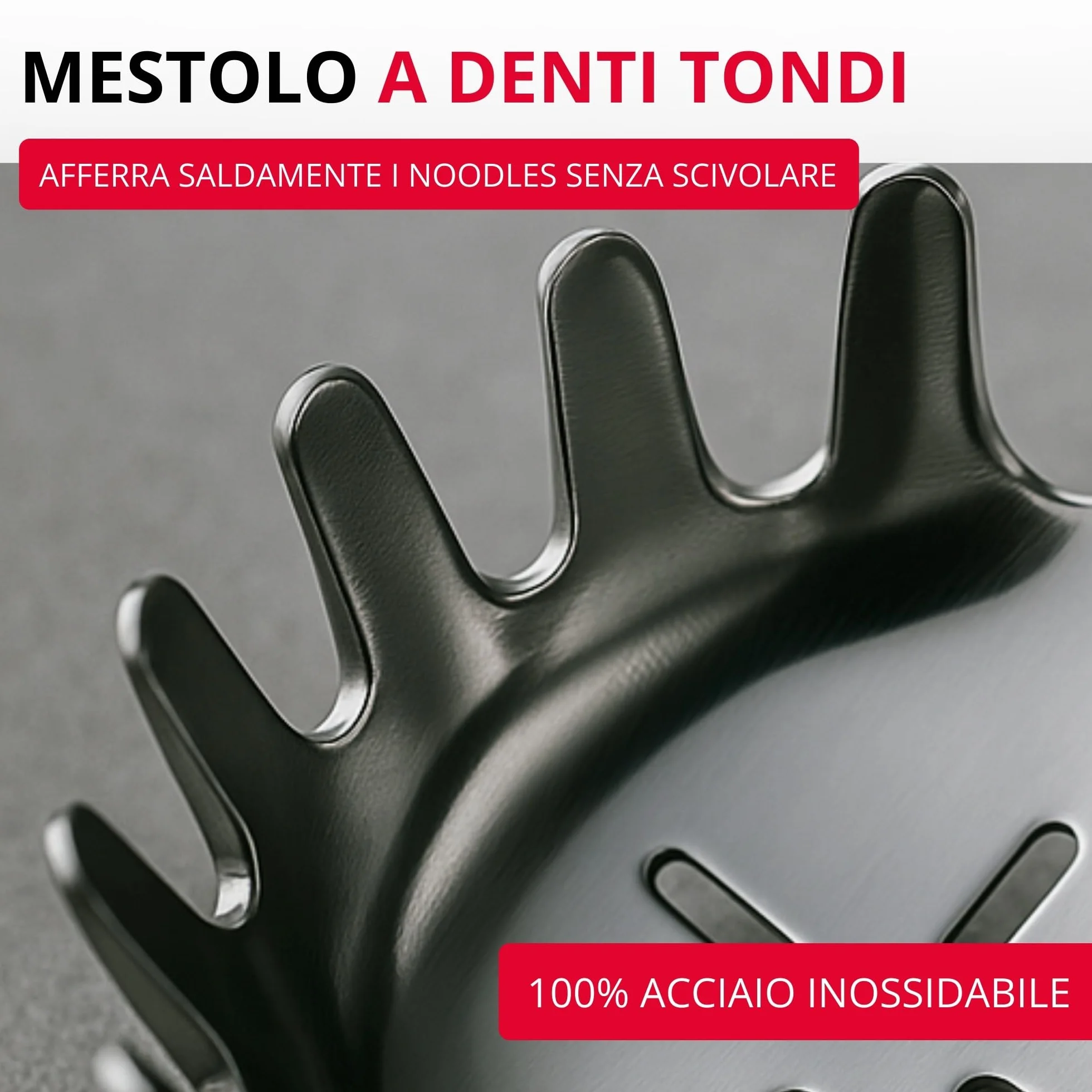 Westmark Spaghetti Spoon Pro – Cucchiaio per pasta in acciaio inossidabile con punte rotonde – Pratico cucchiaio per pasta per spaghetti, tagliatelle e altro – Argento, 39,5 cm