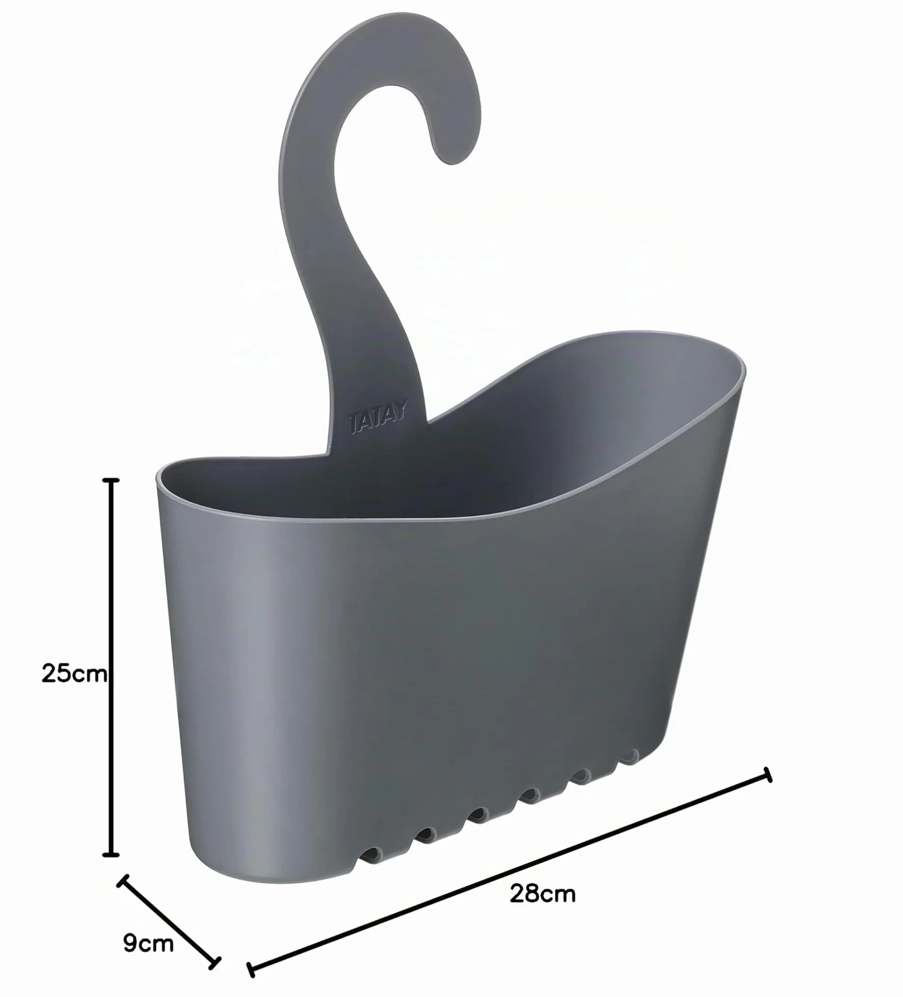 TATAY Portasapone per Doccia Impilabile 25x9x28 cm Grigio