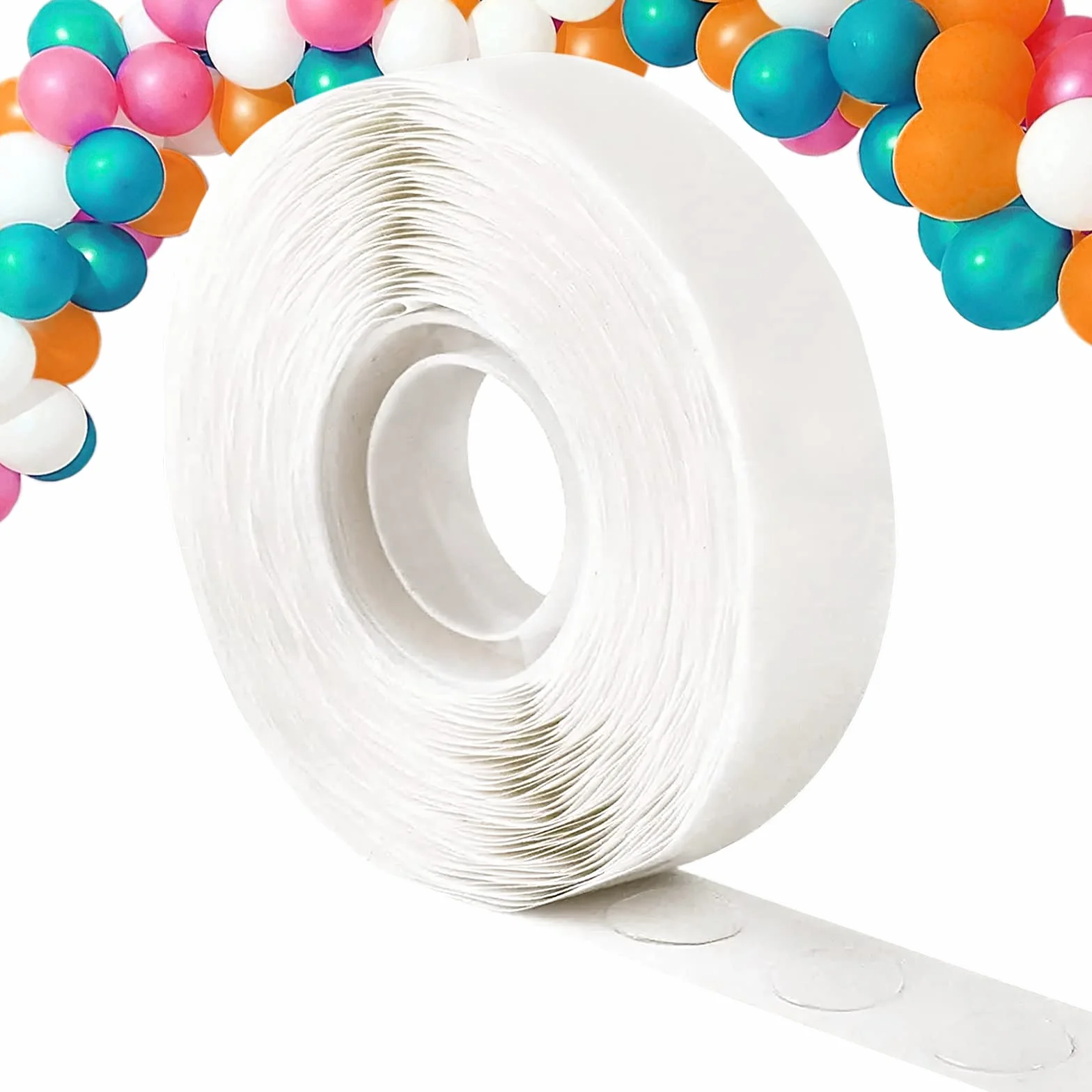 WISYOK 500 pezzi di Colla per Palloncini, 1 Rotolo di Colla, Punti per Palloncini - Matrimonio, Festa e Decorazione