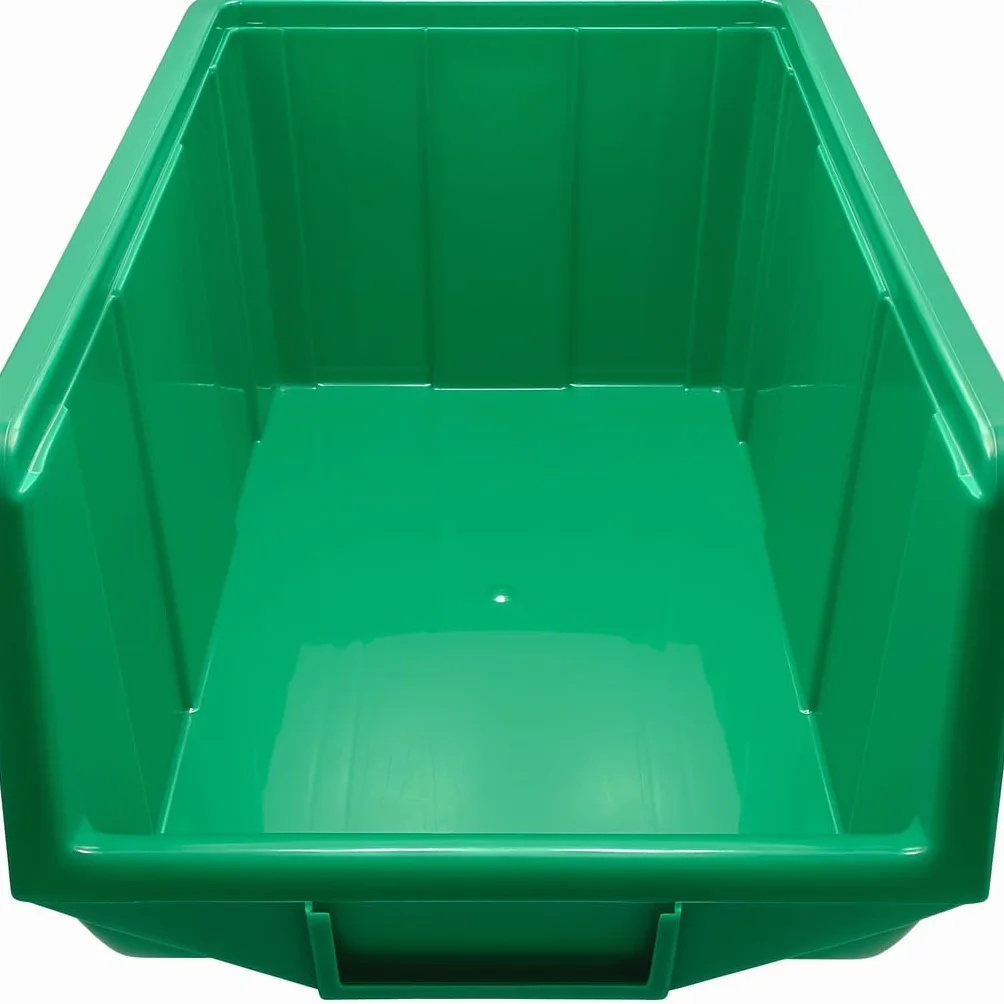 Cassetta Contenitore a Bocca di Lupo cm in Plastica, Impilabile e Sovrapponibile, per Magazzino, Minuteria, Viti, Accessori e Montature Occhiali - Contenitori (2, Verde, 33x22x16cm)