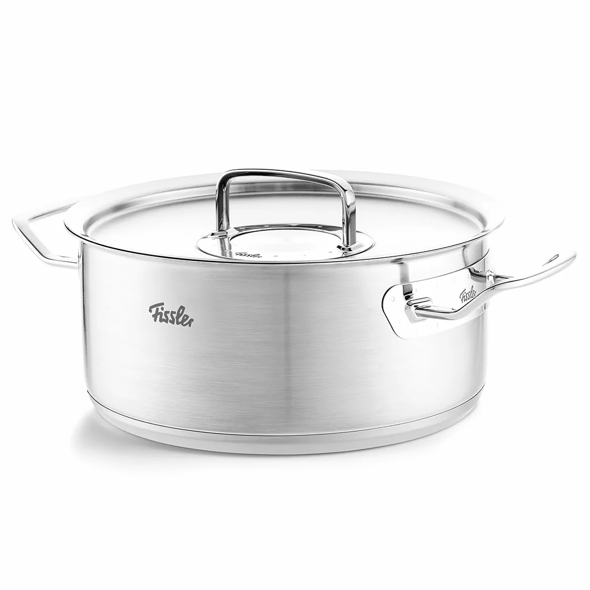 Fissler Original,Profi Collection Pentola per arrosti in acciaio innox 4.6 L, 24 cm, con coperchio in metallo, adatta per fornelli a induzione
