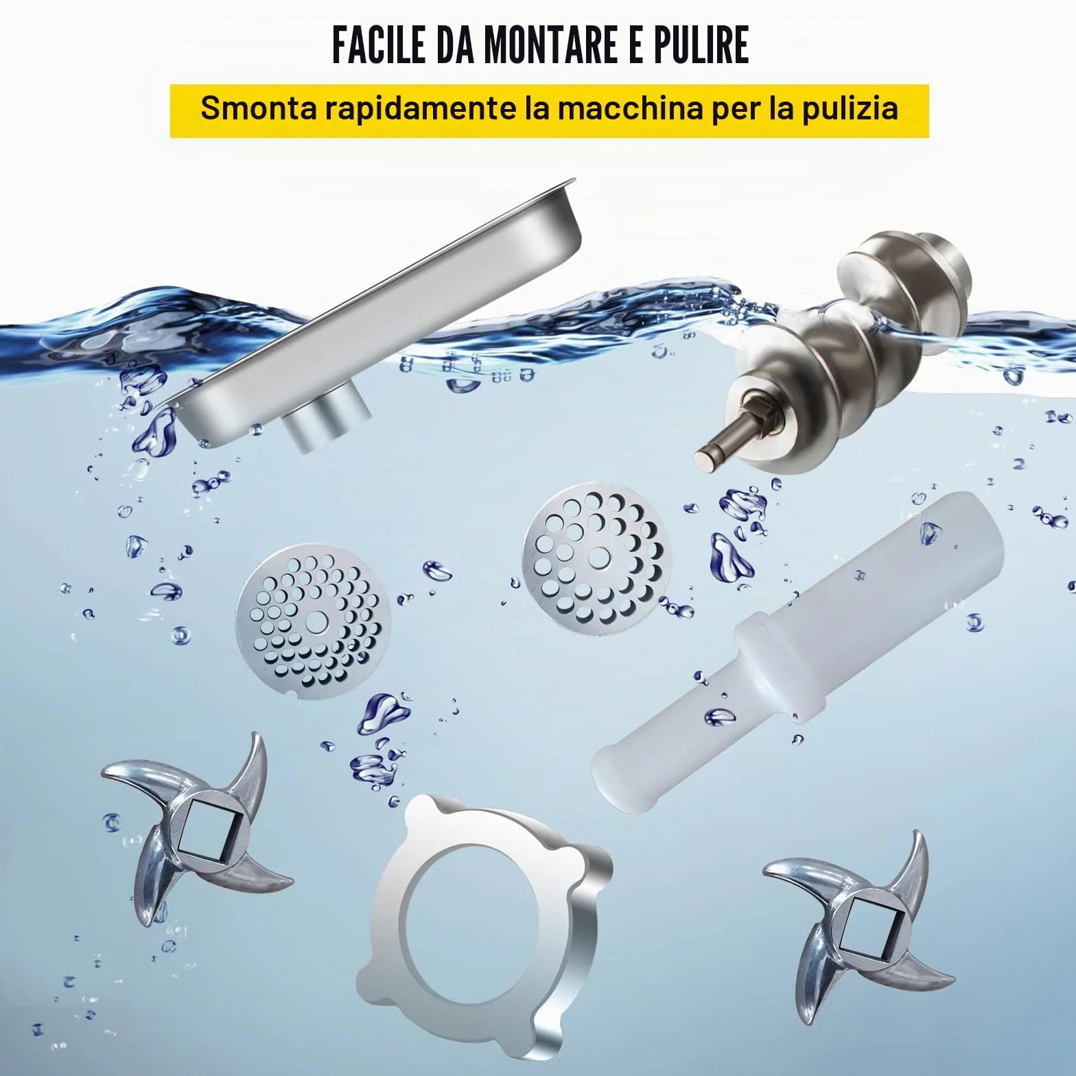 SucceBuy 220V Tritacarne Elettrico Inox Tritacarne Professionale Perfetto Per Prosciutto Salsiccia Specializzata Cucina (90800)