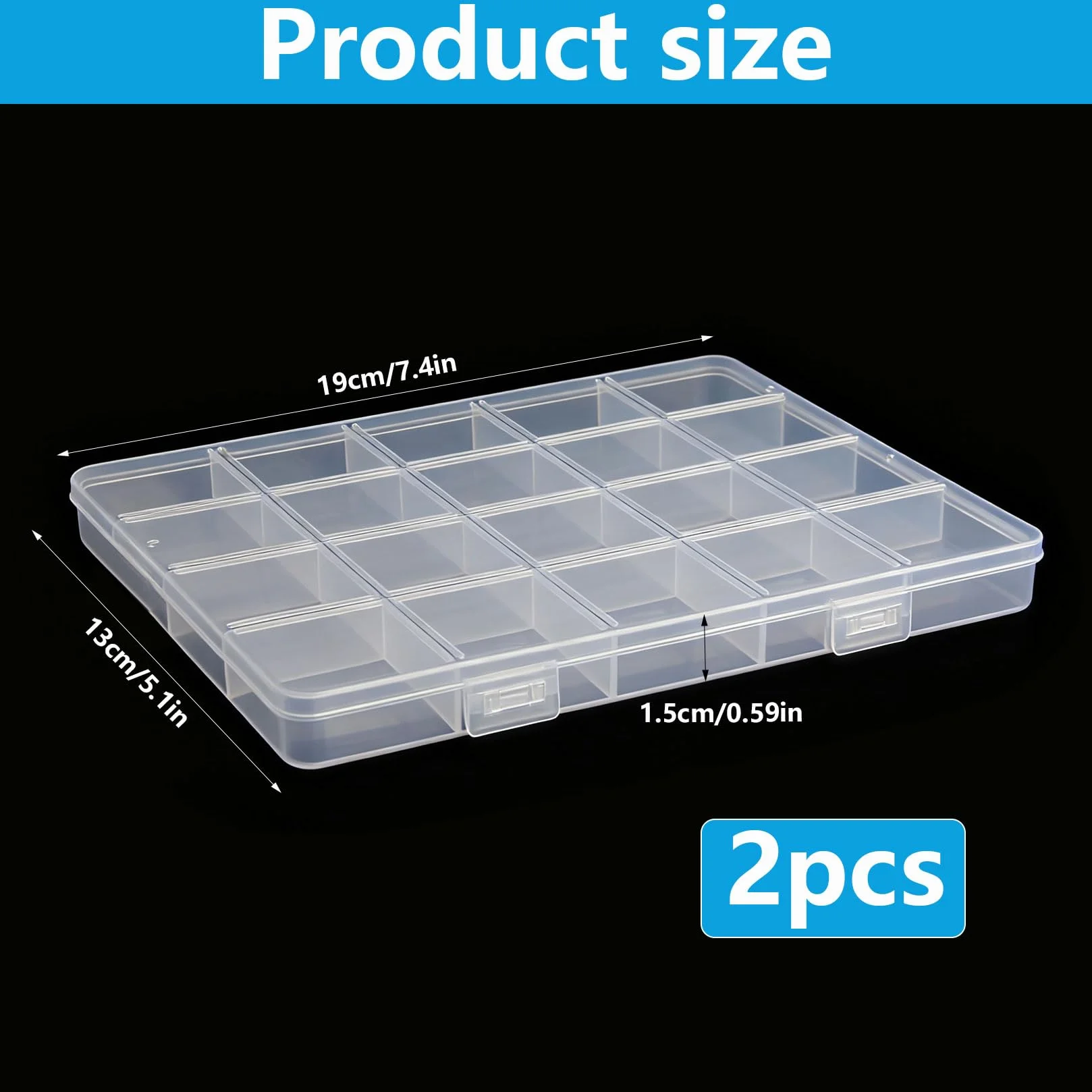 Scatole Portaoggetti in Plastica Trasparente con 24 Divisori Organizer
