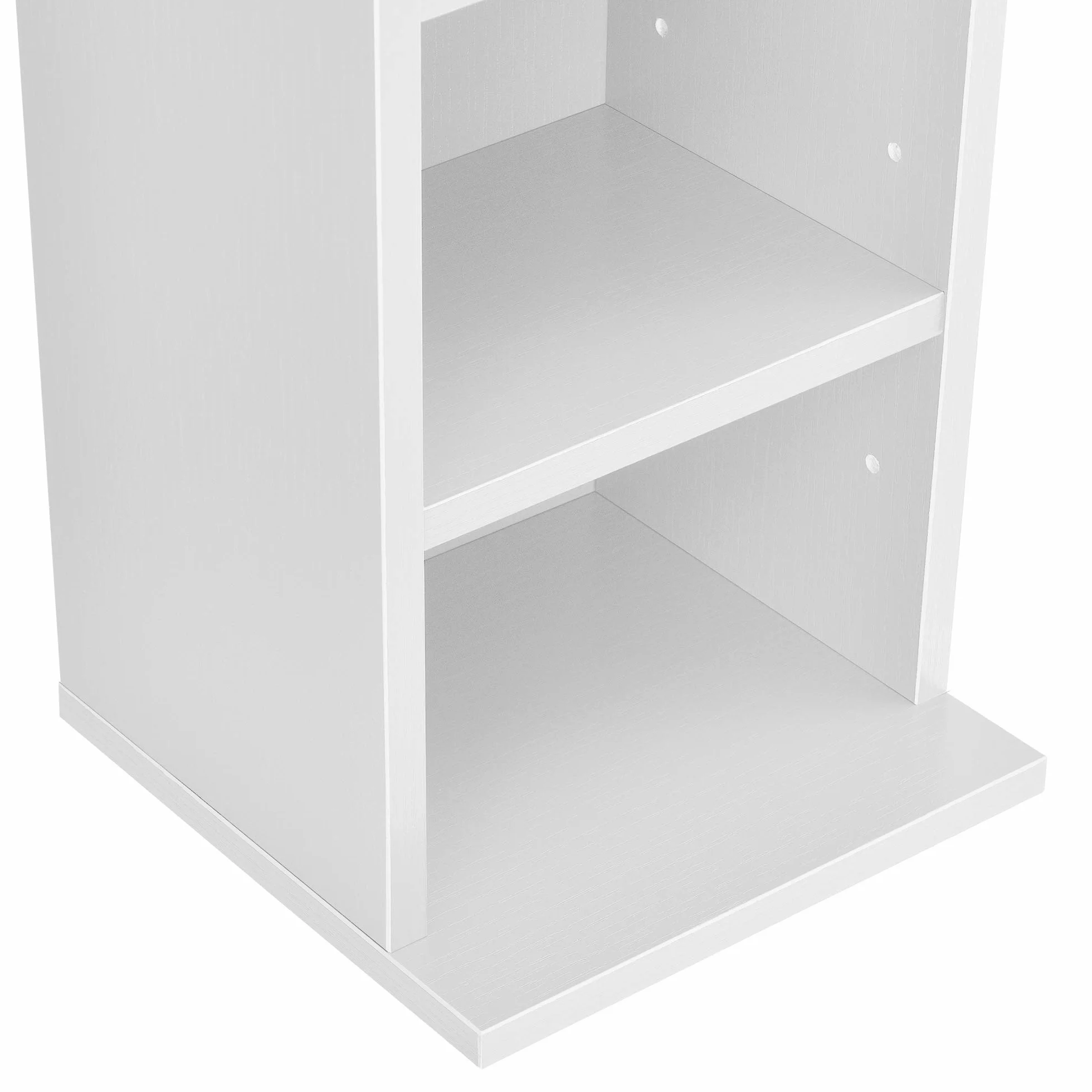 Scaffale a Colonna 12 Scomparti per CD DVD 175x20x20 cm Bianco Ripiani Regolabili