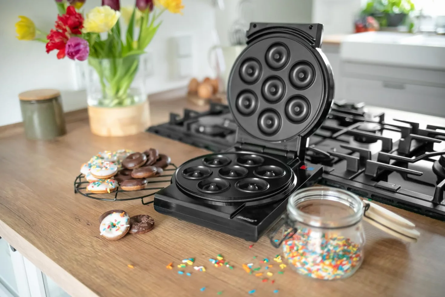 Steba Elettrodomestici Cake Maker 3 in 1, piastre antiaderenti per cake pop muffin ciambelle