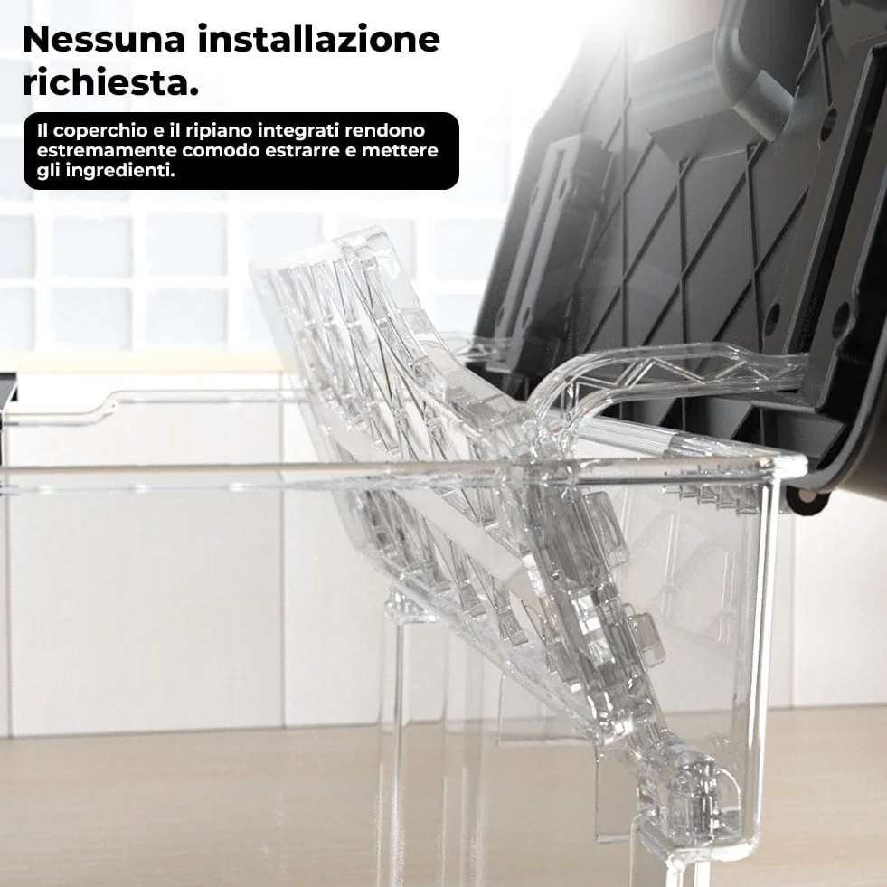 Sous Vide Contenitore 11L con Coperchio e Rastrelliera Policarbonato Trasparente Senza BPA