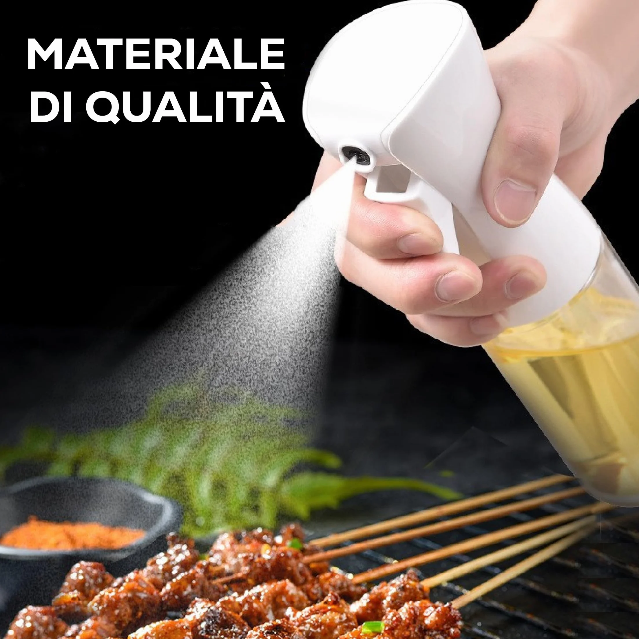 Spruzzatore Olio/aceto Spray Spruzzino Friggitrice ad Aria Spray Oliva 300 ml | Nebulizzatore Spruzza Olio Cucinare Forno BBQ Forno | flacone multifunzionale spry antigoccia Insalata