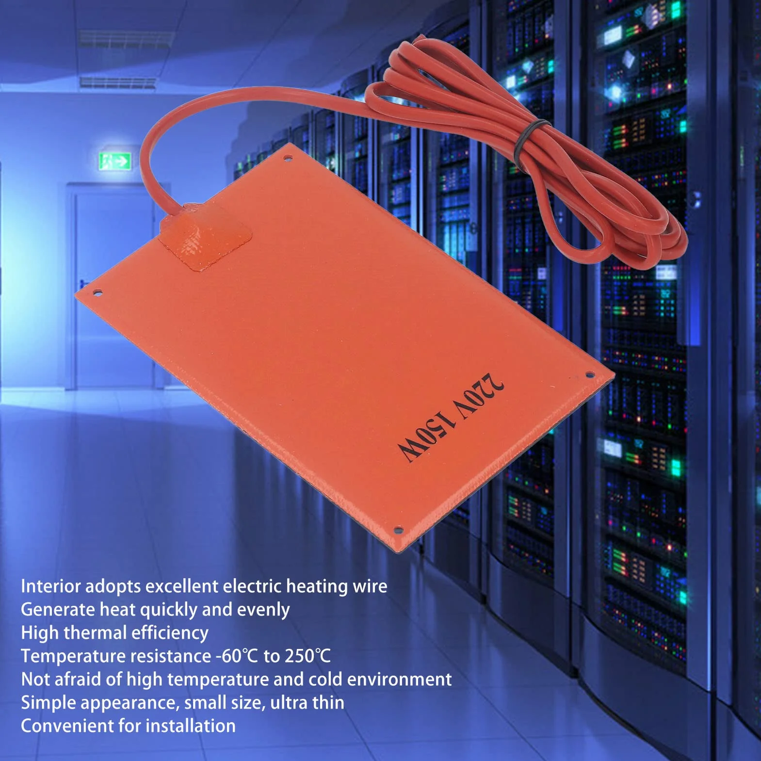 Tappetino Riscaldante Elettrico in Gomma Siliconica AC220V Compatto per Armadio