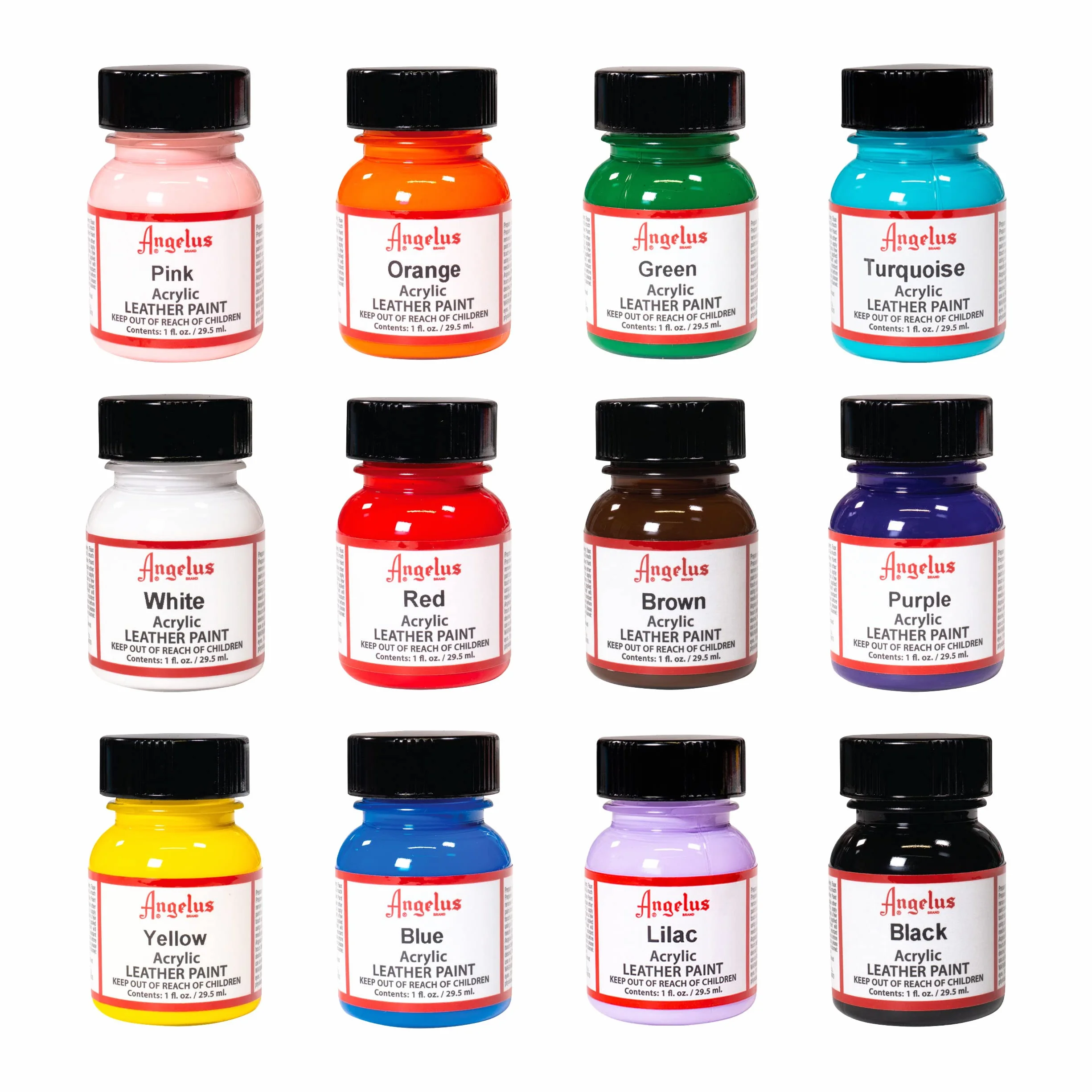 Angelus Kit di partenza colori acrilici per pelle, Multicolor, 1 Oz