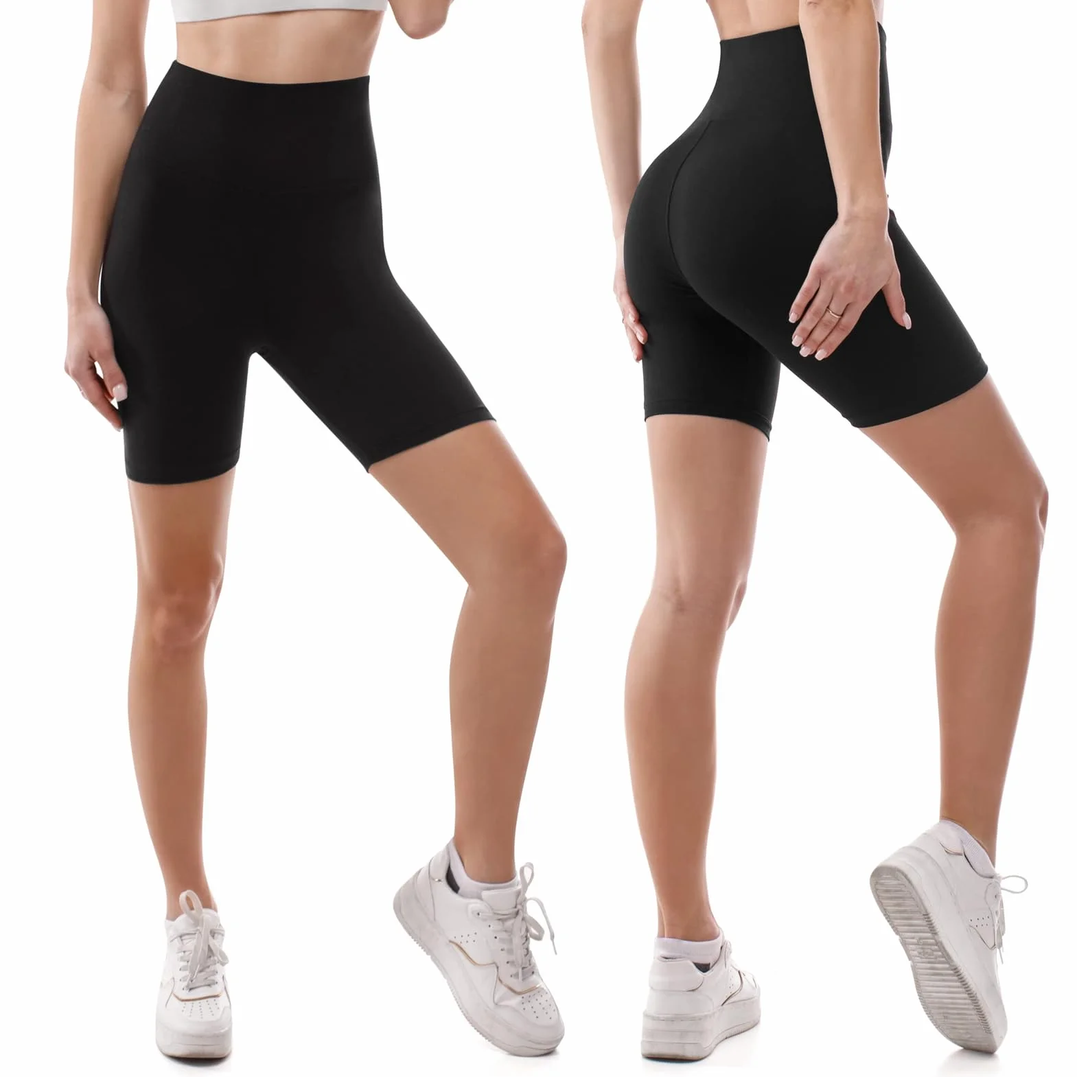 SINOPHANT Pantaloncini Donna Vita Alta Morbidi Corti Hotpants per Yoga Ciclismo Corsa Allenamento