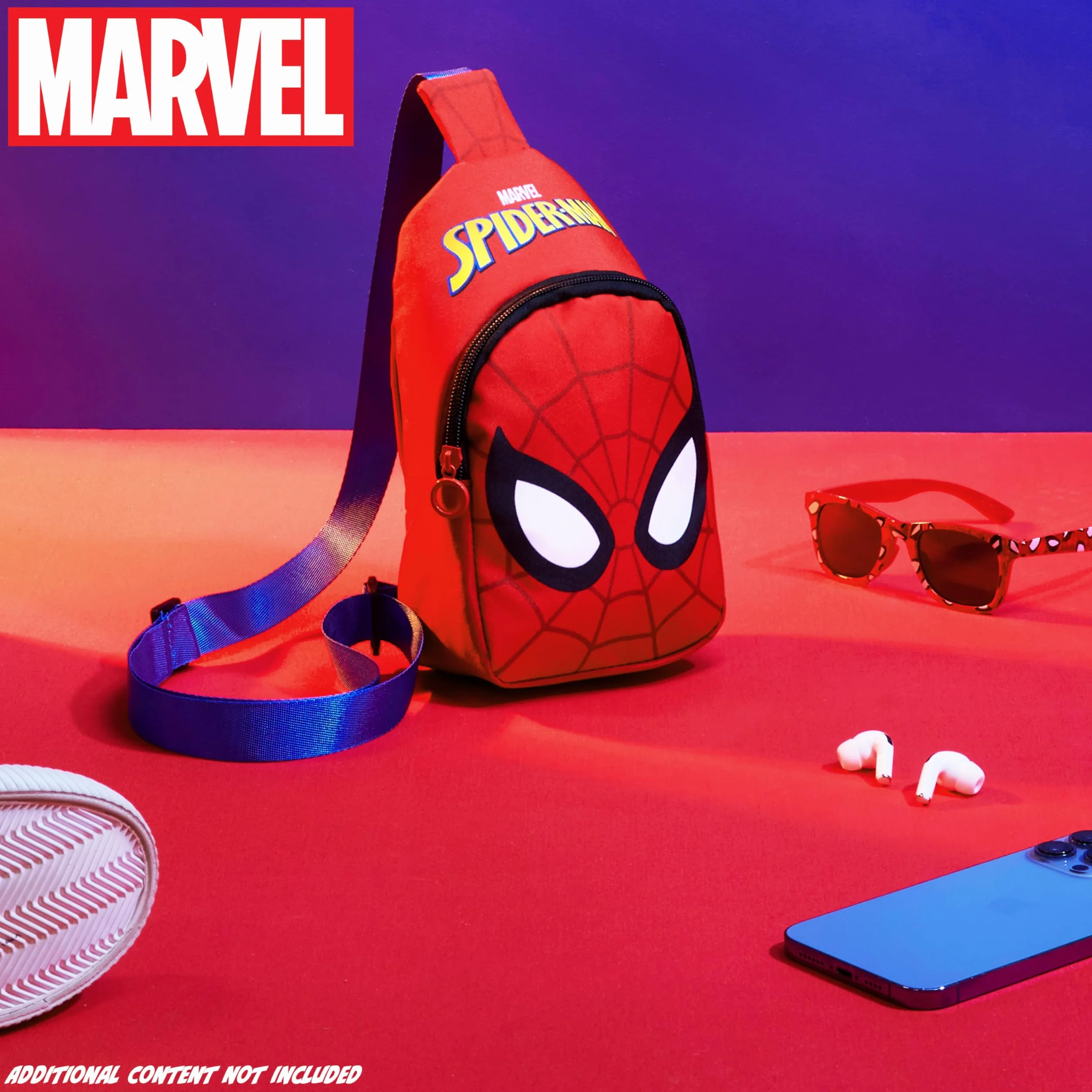 Marvel Spiderman Borsa Tracolla Ragazzo con Chiusura Zip, Borsello Bambino Tracolla Regolabile para Telefono, Portafoglio
