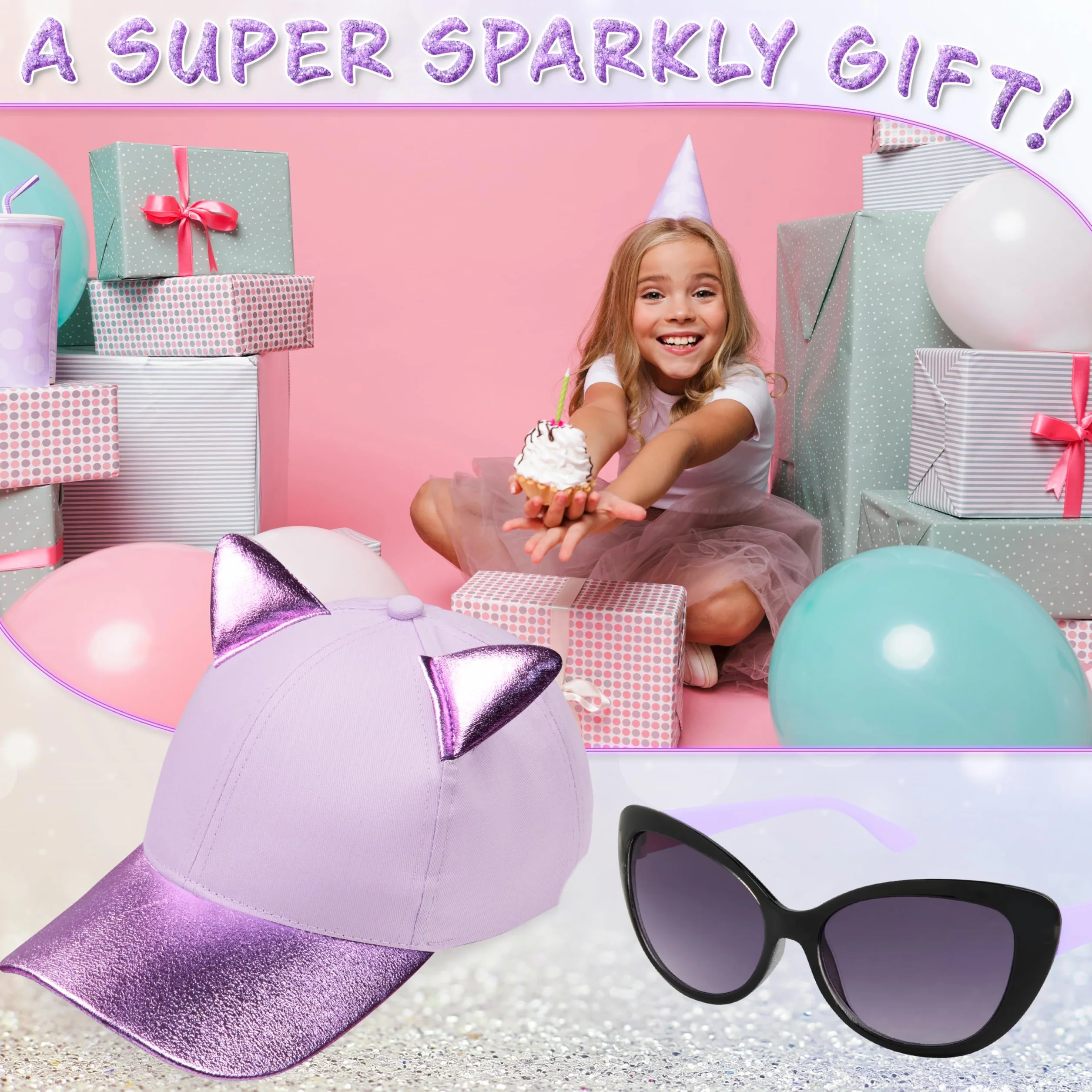 CityComfort Cappellino Baseball Regolabile e Protezione UV Occhiali da Sole Bambina Set