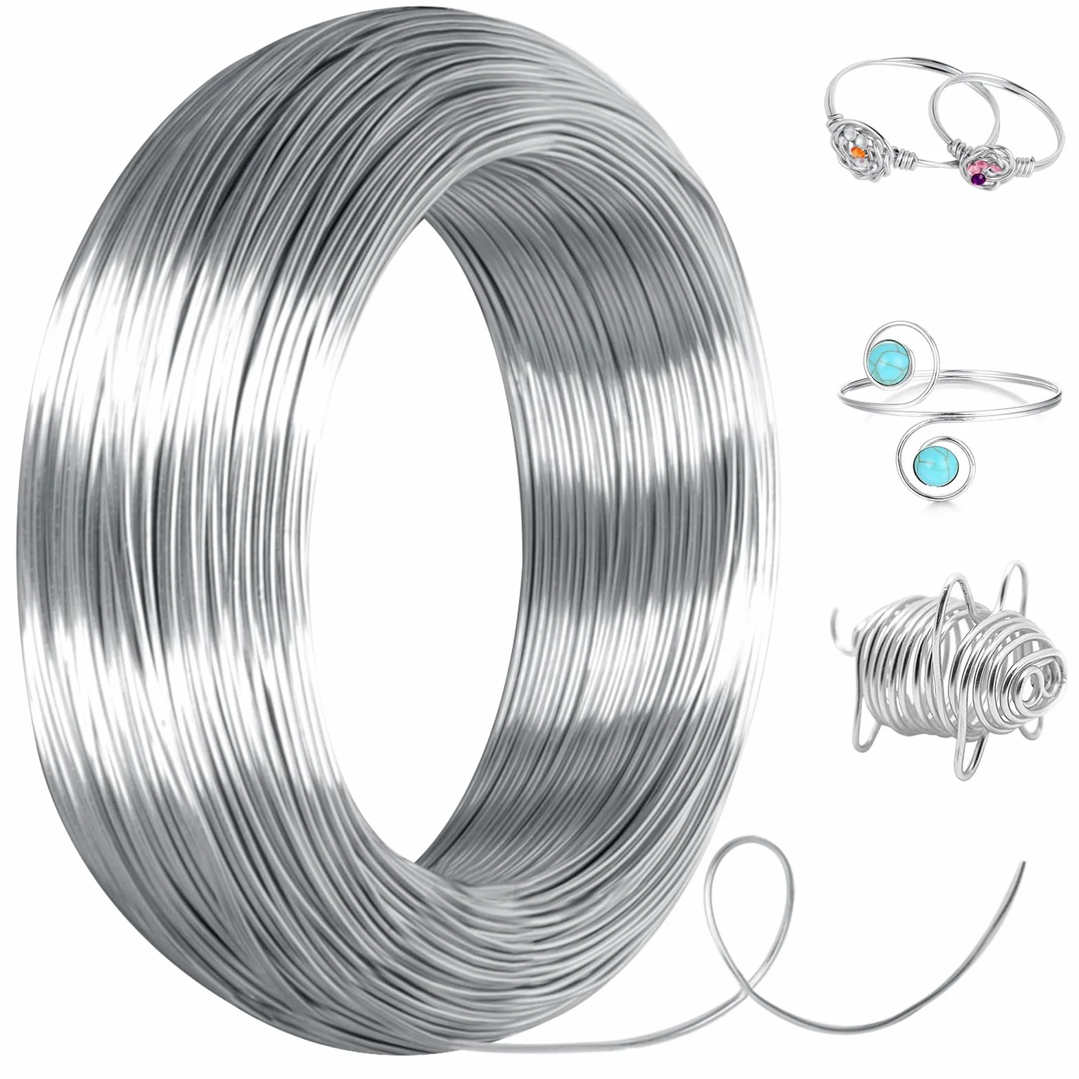 Filo Alluminio 1mm x 30M, Filo di Ferro Modellabile per Bigiotteria Gioielli DIY