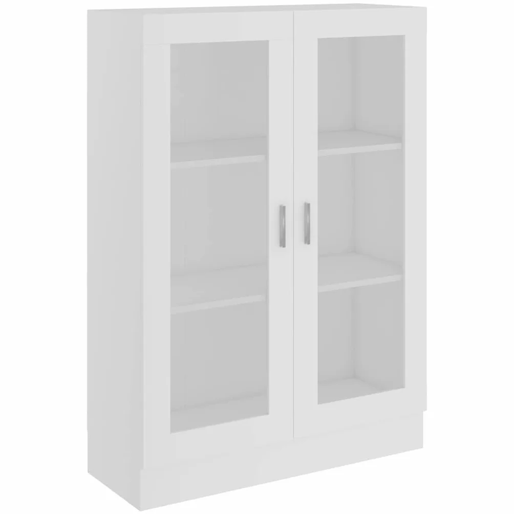 vidaXL Armadietto con Vetrina Bianco 82,5x30,5x115cm Legno Multistrato
