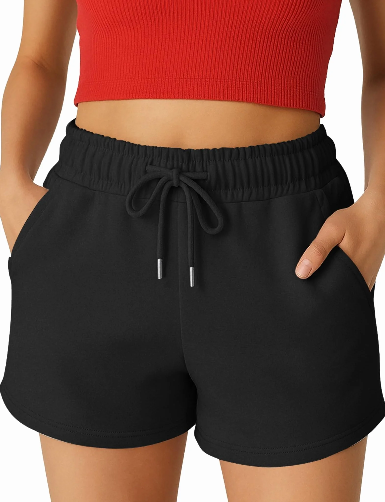 ROSS CAMP Pantaloncini Donna Sportivi in Cotone Shorts Estate con Tasche Vita Elastica Coulisse Running Jogging