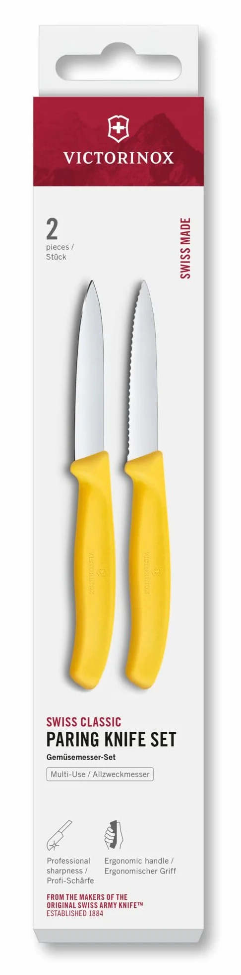 Victorinox Swiss Classic Coltello per verdure e spelucchini, Acciaio inox, Giallo