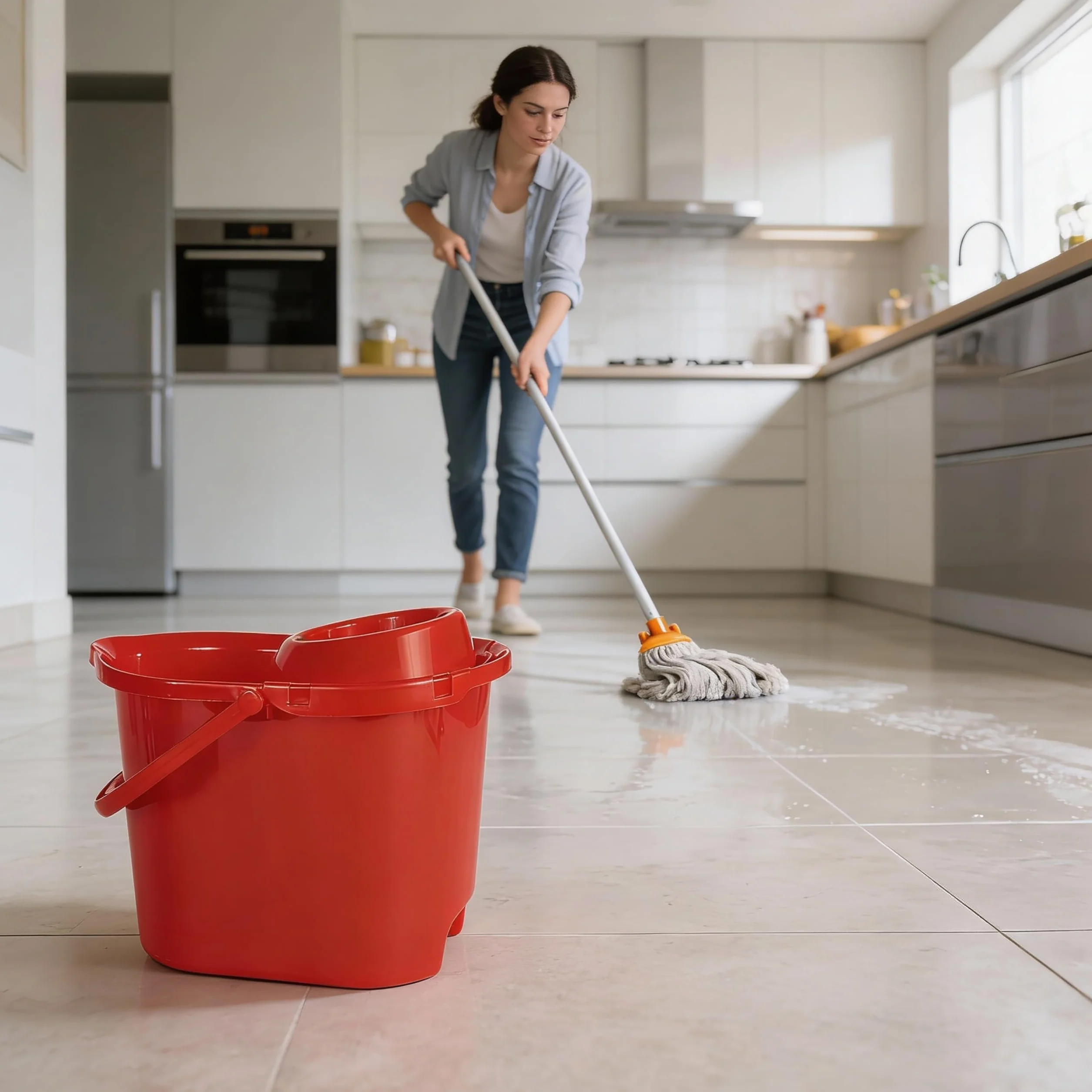 Perfetto Classico Secchio con Strizzatore, Plastica, Rosso, 39x28x30.5 cm