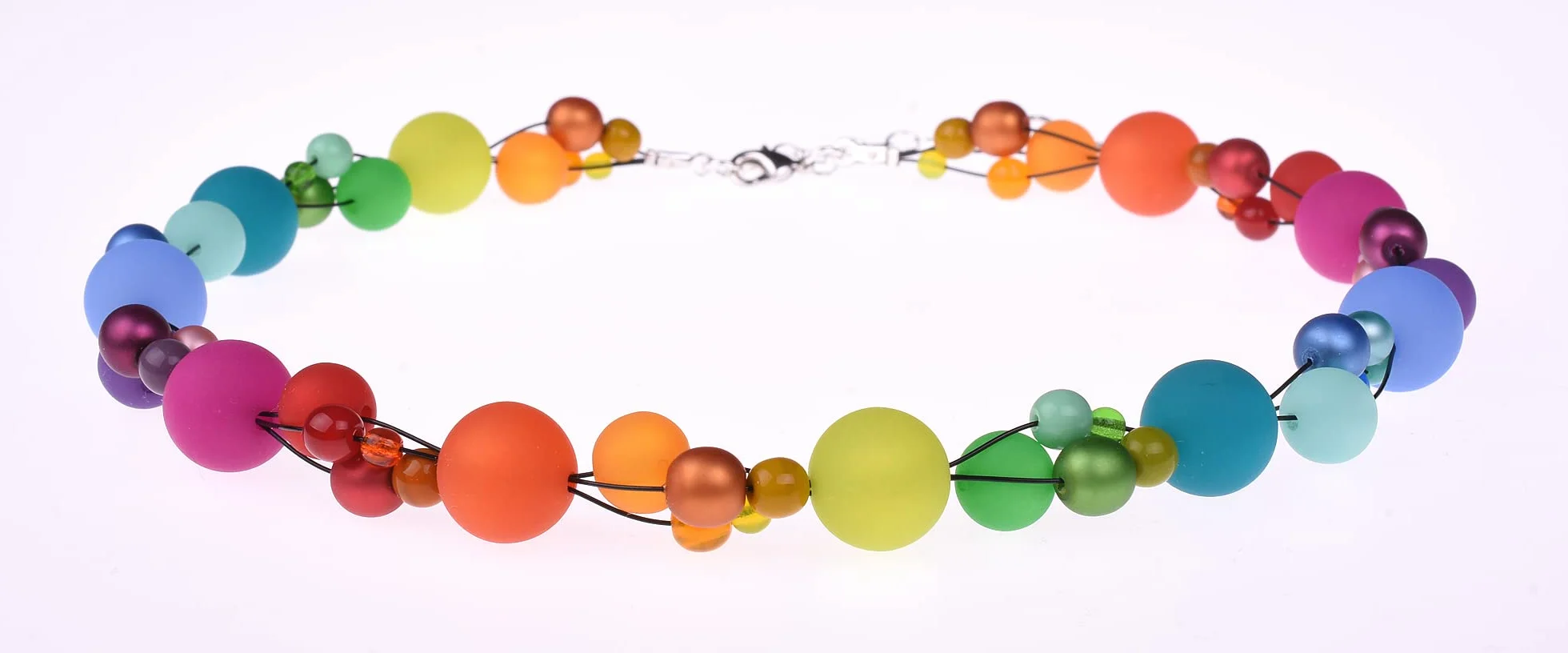 Materiale Mix Catena Amelie, Placcato argento, colore: bunt, cod. 2177-B