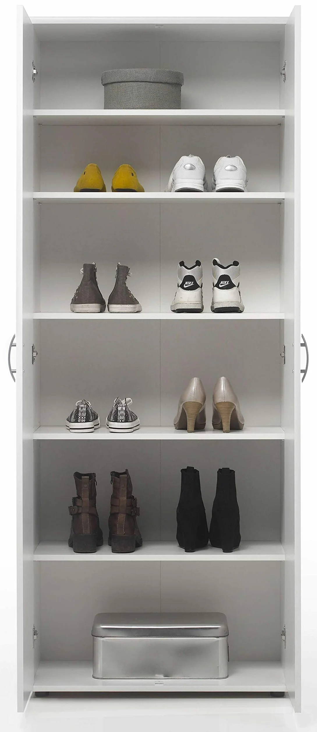AVANTI TRENDSTORE Talento Scarpiera in legno laminato 2 ante 5 ripiani 70x176x34 cm Bianco