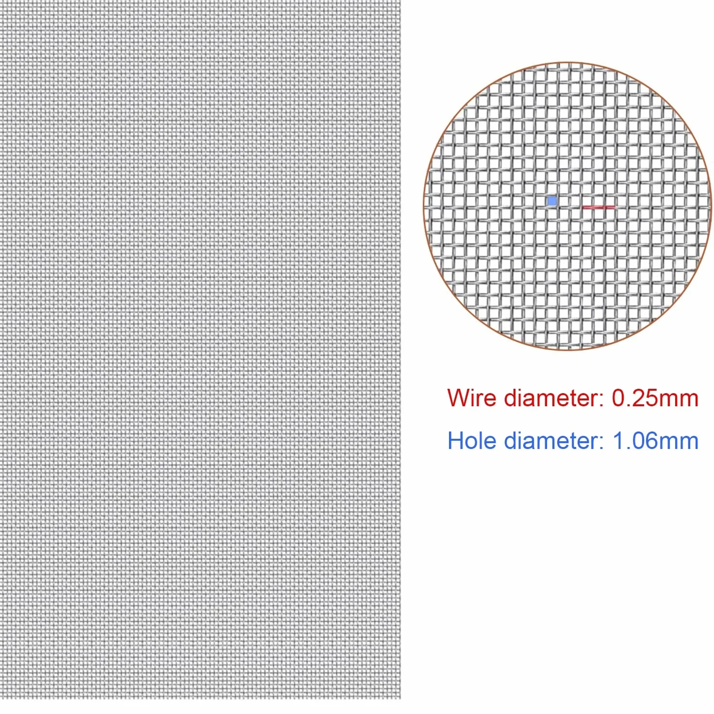 Siatka Metalowa Inox 18 Mesh, Folia Filtrująca ze Stali Nierdzewnej 1,06mm Oczko, 1,2x6m