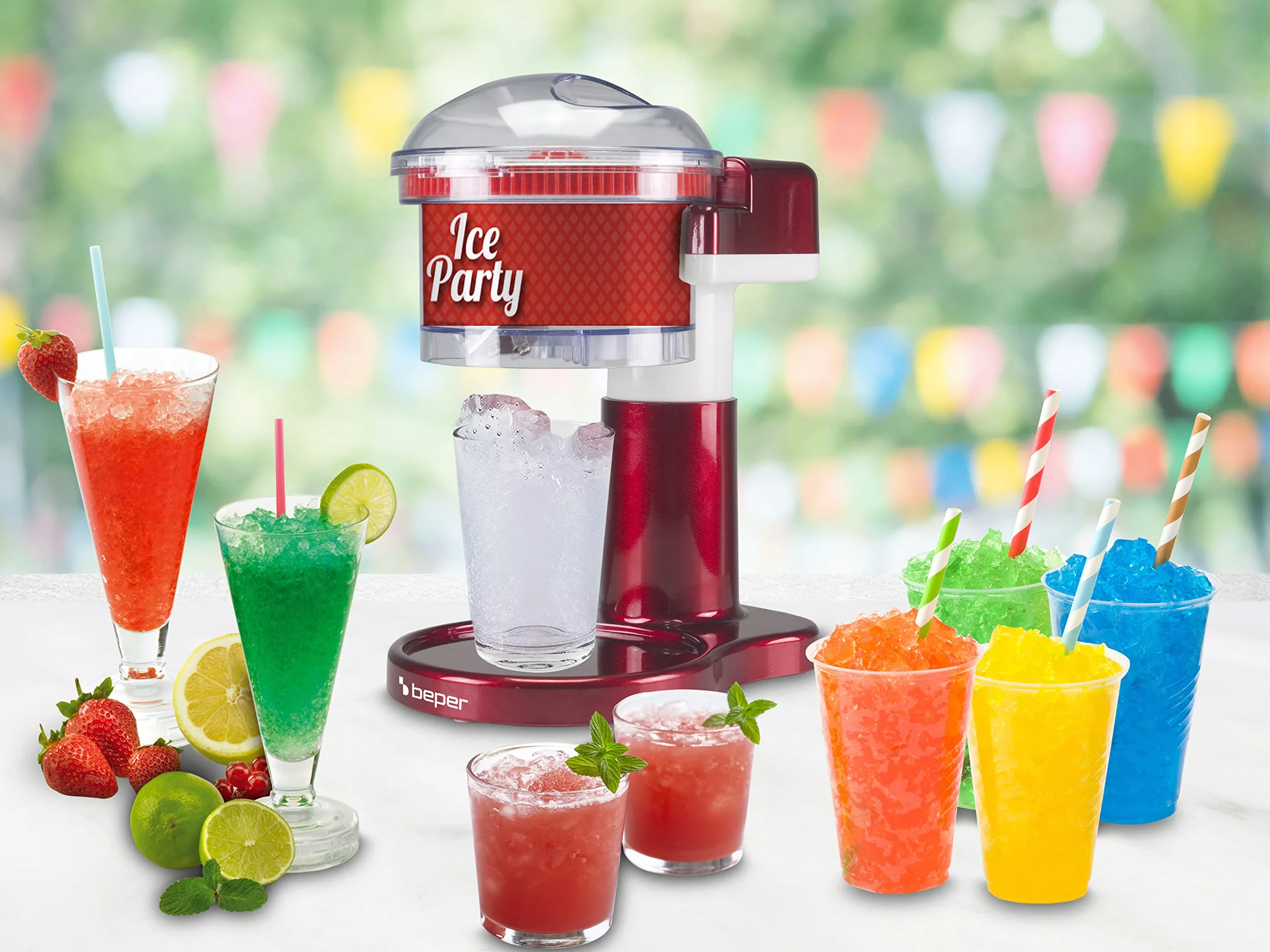 BEPER P102GEL100 Tritaghiaccio Elettrico con Lame in Acciaio Inox - Macchina del ghiaccio Ideale per Granite, Cocktail e Sorbetti