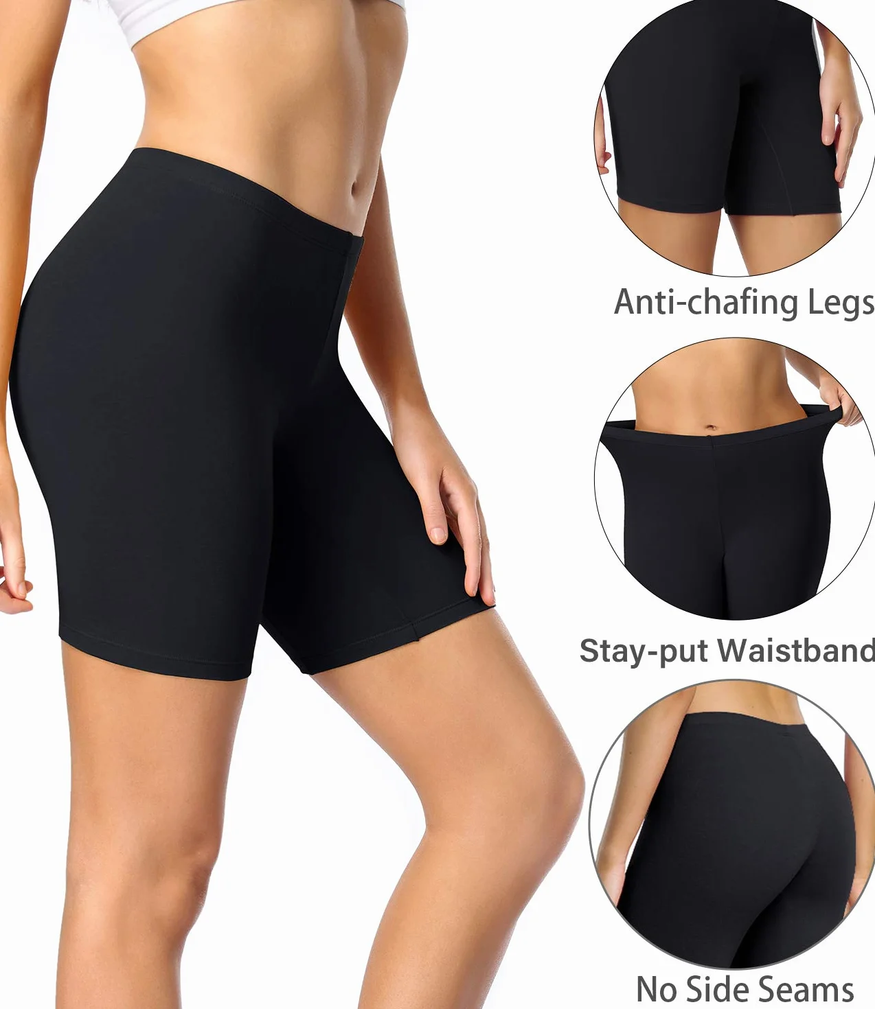 Wirarpa Leggings Corti Pantaloncini Sottogonna Donna Cotone Shorts Pacco da 4
