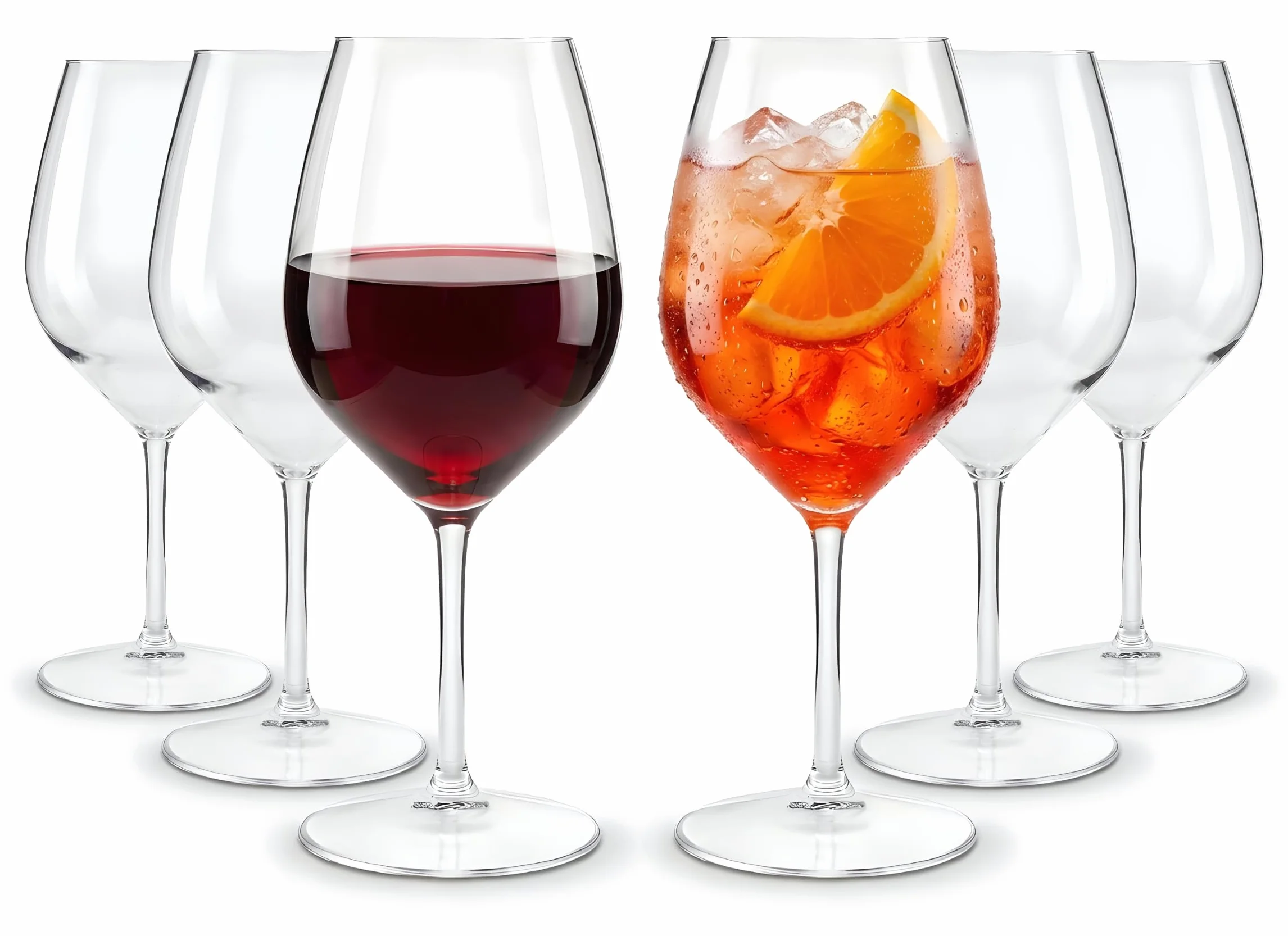 Set 6 Calici in Plastica 51cl Lavabili in Lavastoviglie Infrangibili