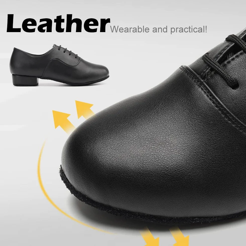 Scarpe da Ballo Latino Americano Uomo Salsa Tango Jazz Tacco Basso