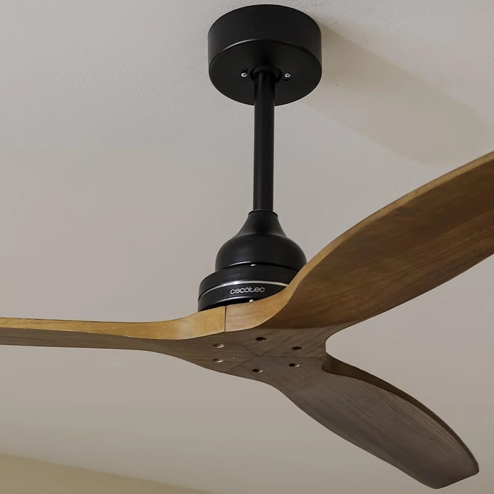 Cecotec Ventilatore da Soffitto EnergySilence Aero 590. 70 W, diametro da 52", telecomando a distanza, programmabile, 3 velocità. (Nero/Noce)
