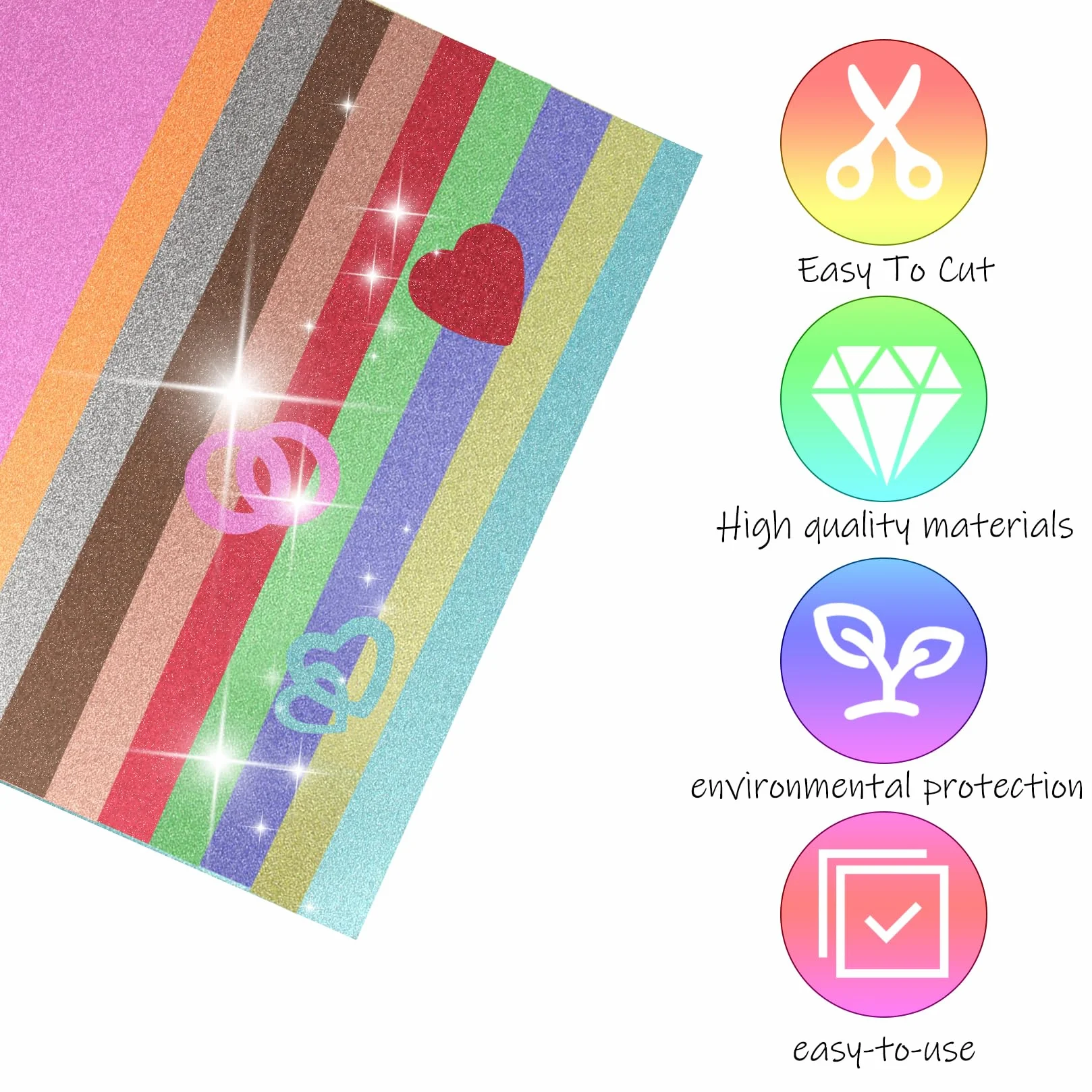 Cartoncini Colorati A4 230 g/m² 20 Colori Carta Glitterata per Lavori Artigianali DIY Scrapbooking